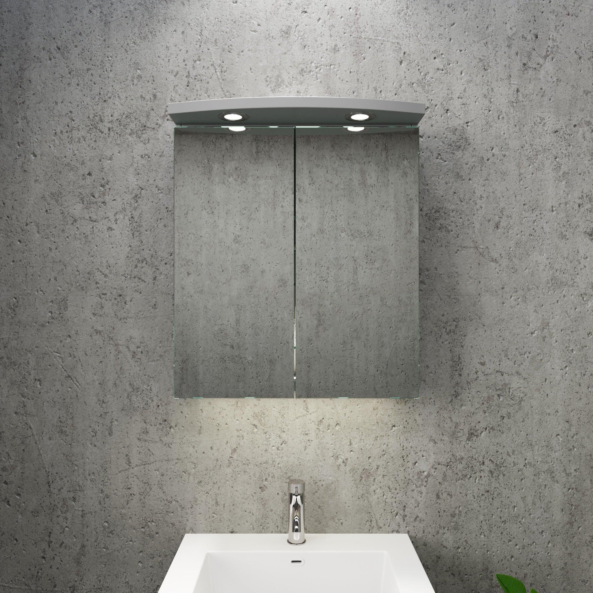 Fredrikstad Spegelskåp med LED belysning, Rund, Grå Matt - Spegelskåp - BATH DELUXE - PRESTIGE - 02 - 050 - 01 - 03 - 00 - BATHDELUXE SWEDEN