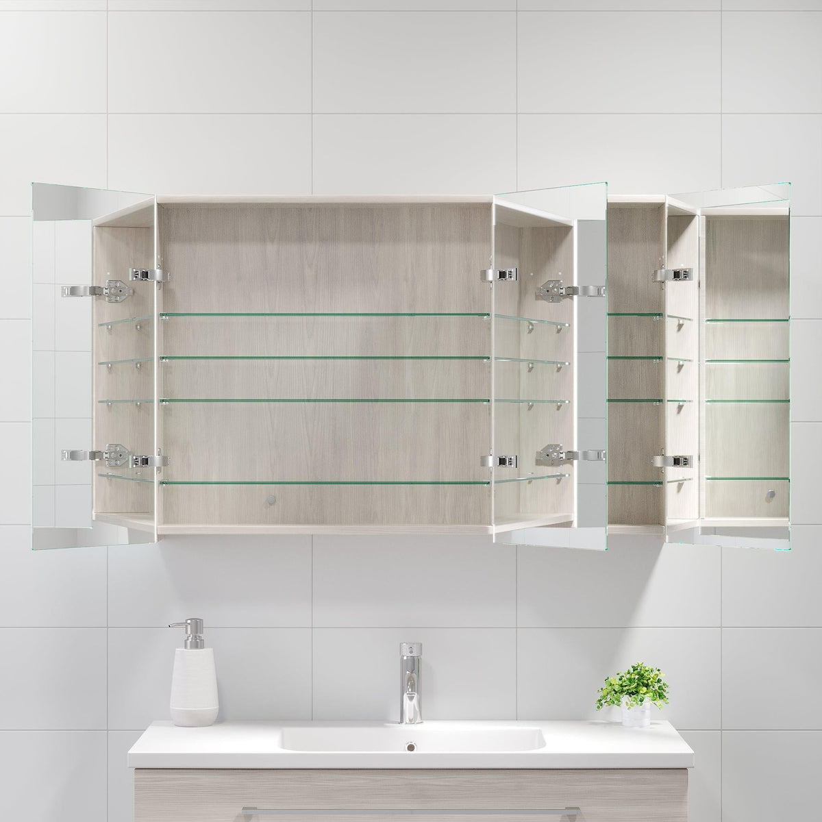 Morgedal, Mirror Cabinet, Grey Wood - 50 cm - MASTERSTORE - 8595677134889 - Mirror Cabinet - 02 - 050 - 53 - 33 - 00 - 8595677134889