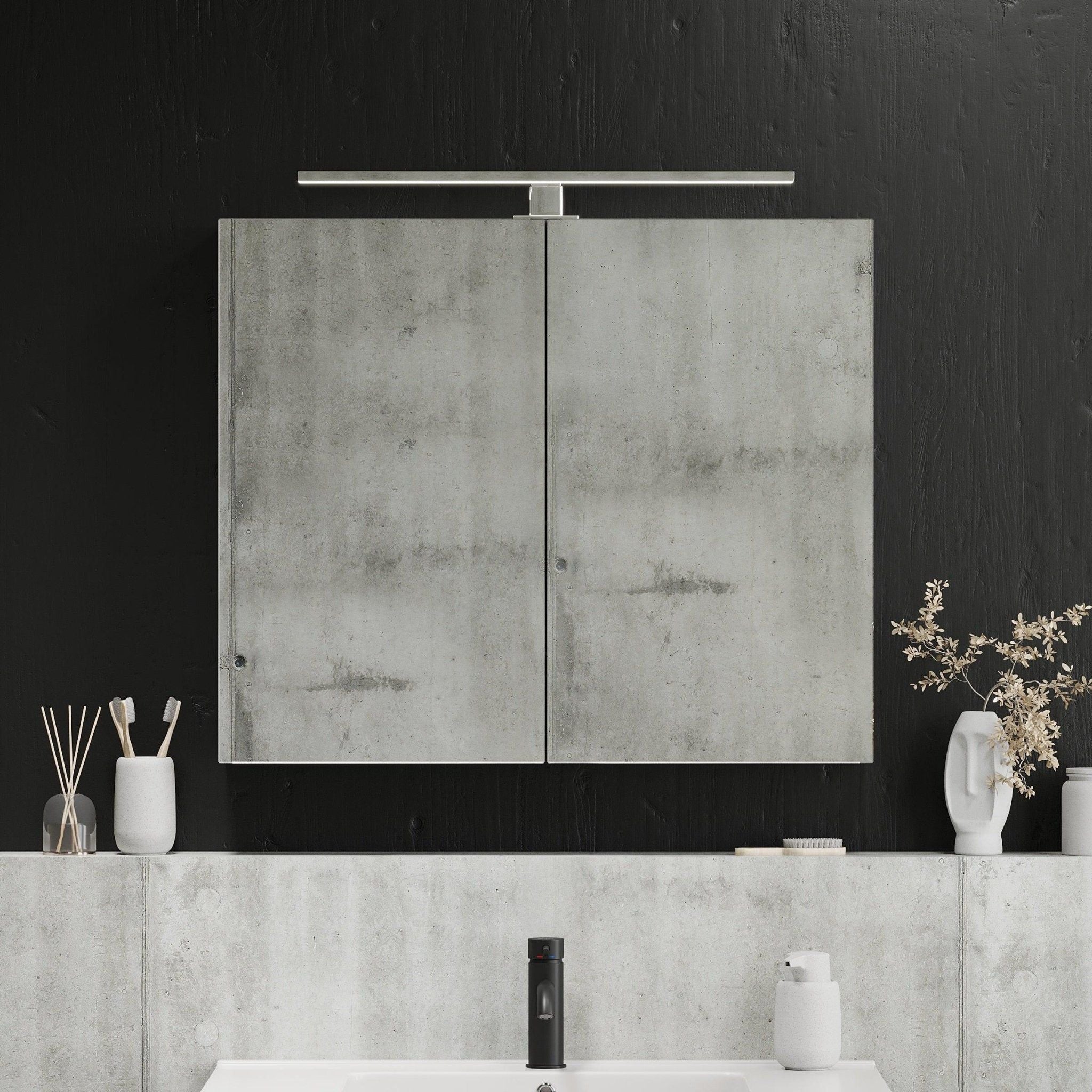 Spegelskåp 60x65x14 cm - med glashyllor - antracitgrå - Morgendal - Spegelskåp - BATH DELUXE - EXCLUSIVE - 02-060-52-03-00 - BATHDELUXE SWEDEN
