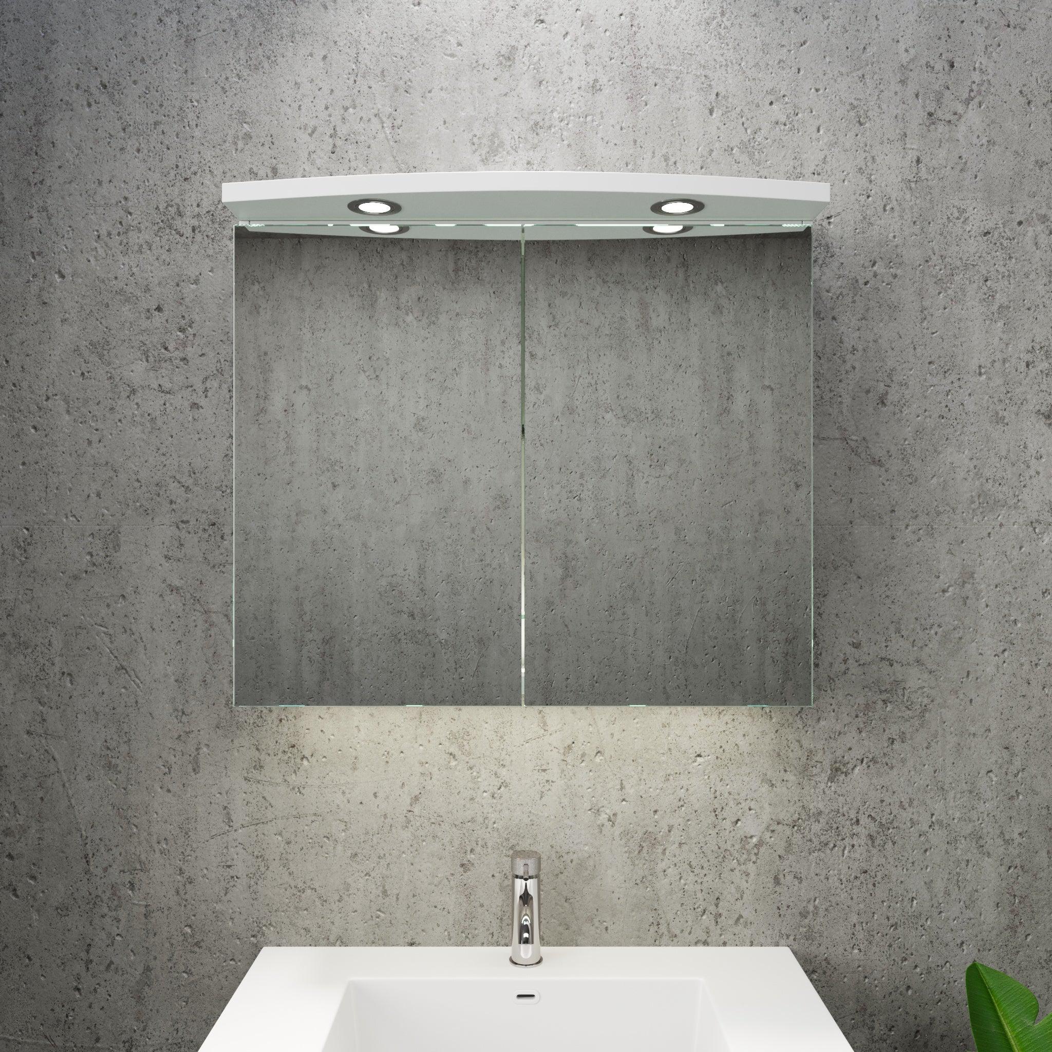 Fredrikstad Spegelskåp med LED belysning, Rund, Vit Matt - Spegelskåp - BATH DELUXE - PRESTIGE - 02 - 080 - 01 - 01 - 00 - BATHDELUXE SWEDEN
