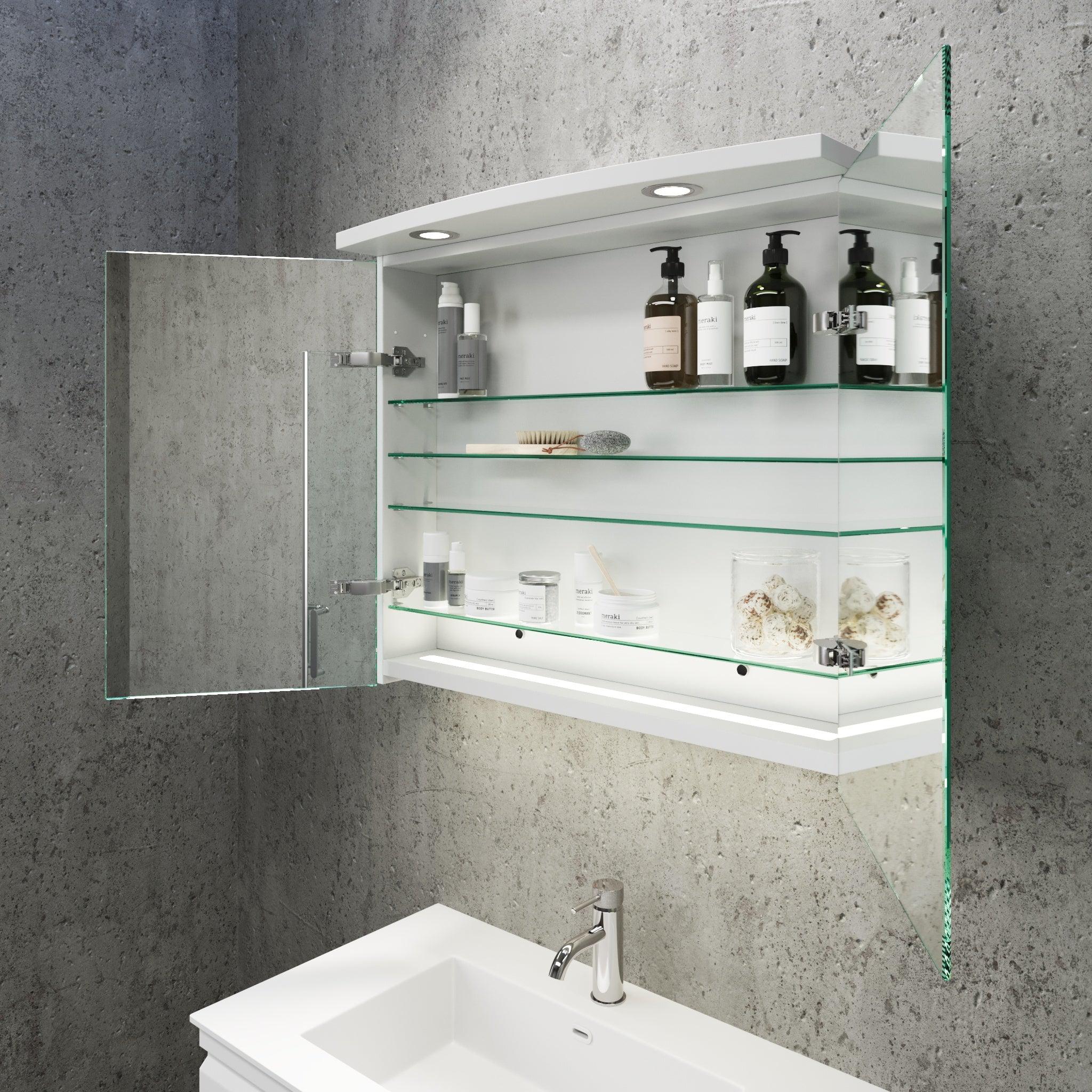 Fredrikstad Spegelskåp med LED belysning, Rund, Vit Matt - Spegelskåp - BATH DELUXE - PRESTIGE - 02 - 080 - 01 - 01 - 00 - BATHDELUXE SWEDEN
