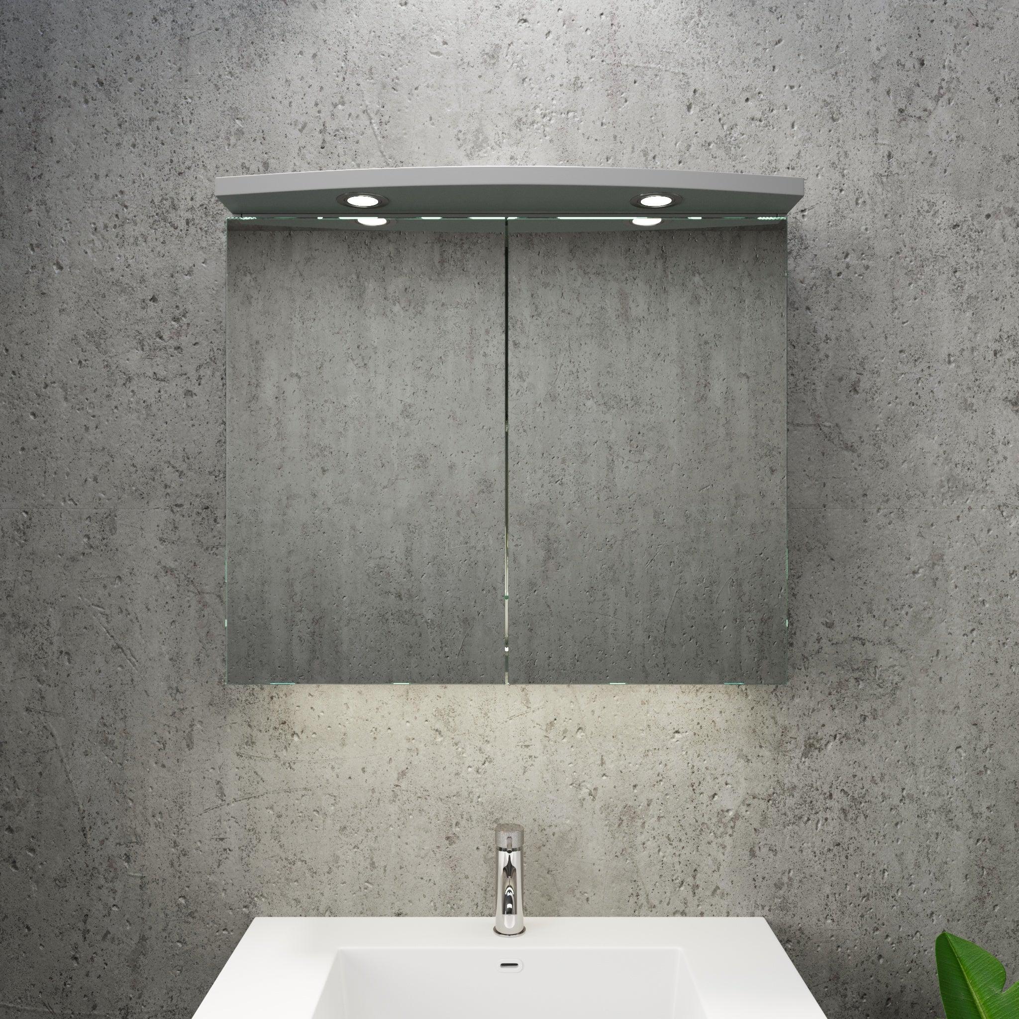 Fredrikstad Spegelskåp med LED belysning, Rund, Grå Matt - Spegelskåp - BATH DELUXE - PRESTIGE - 02 - 080 - 01 - 03 - 00 - BATHDELUXE SWEDEN