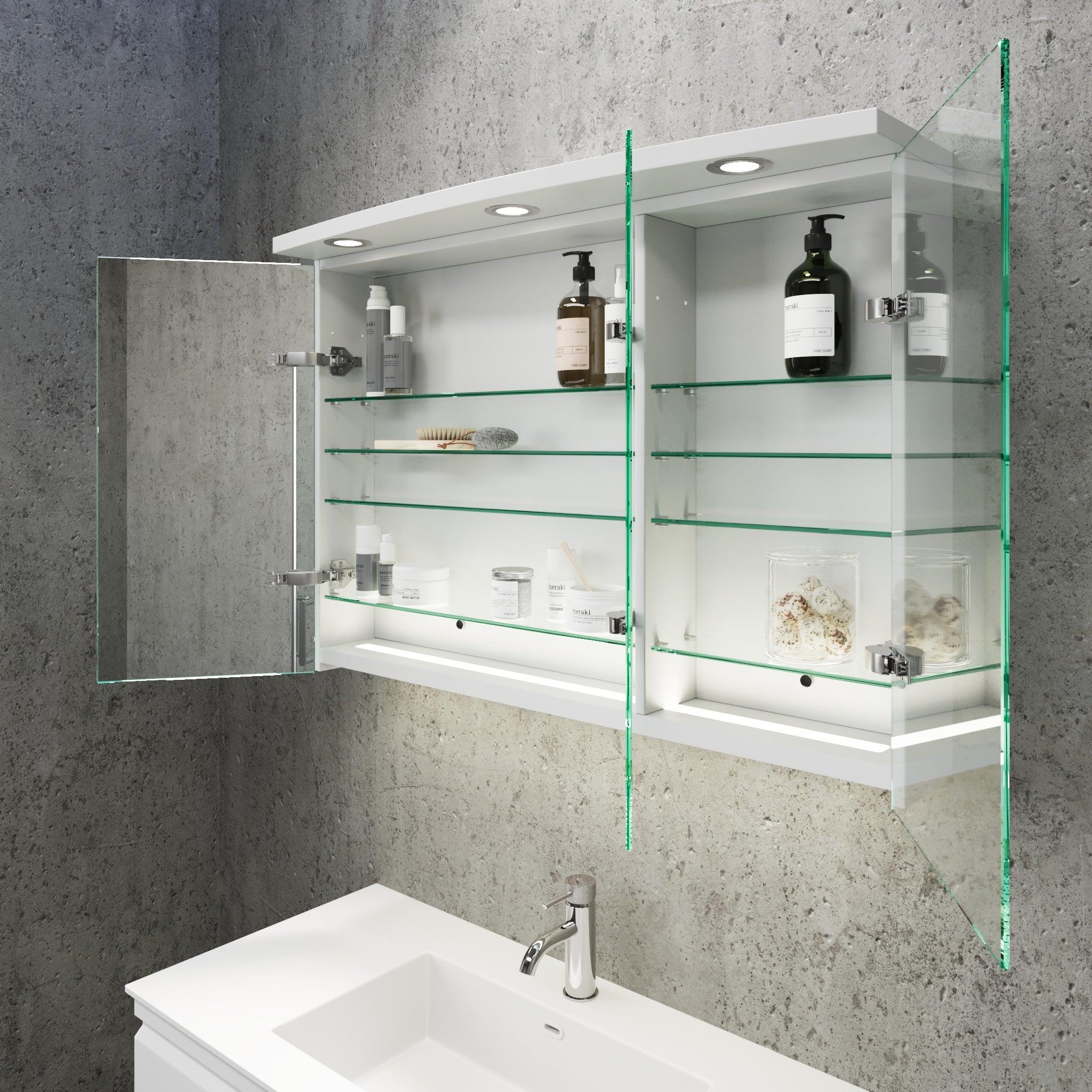 Fredrikstad Spegelskåp med LED belysning, Rund, Vit Matt - Spegelskåp - BATH DELUXE - PRESTIGE - 02 - 100 - 01 - 01 - 00 - BATHDELUXE SWEDEN