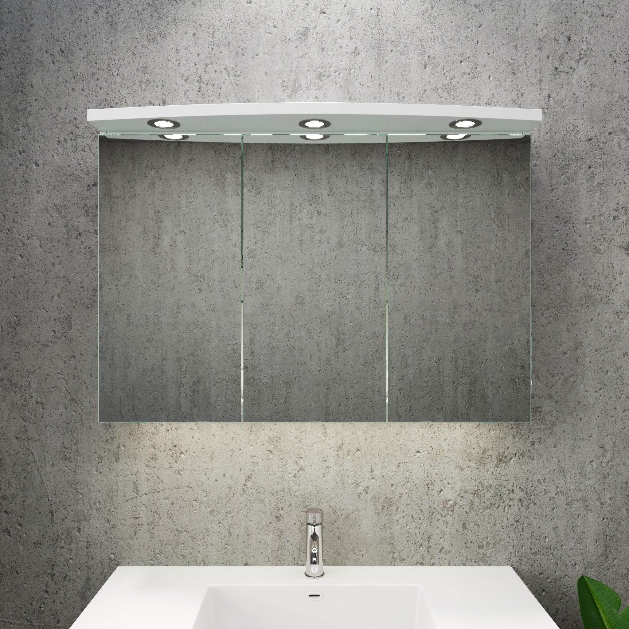 Fredrikstad Spegelskåp med LED belysning, Rund, Vit Matt - Spegelskåp - BATH DELUXE - PRESTIGE - 02 - 100 - 01 - 01 - 00 - BATHDELUXE SWEDEN