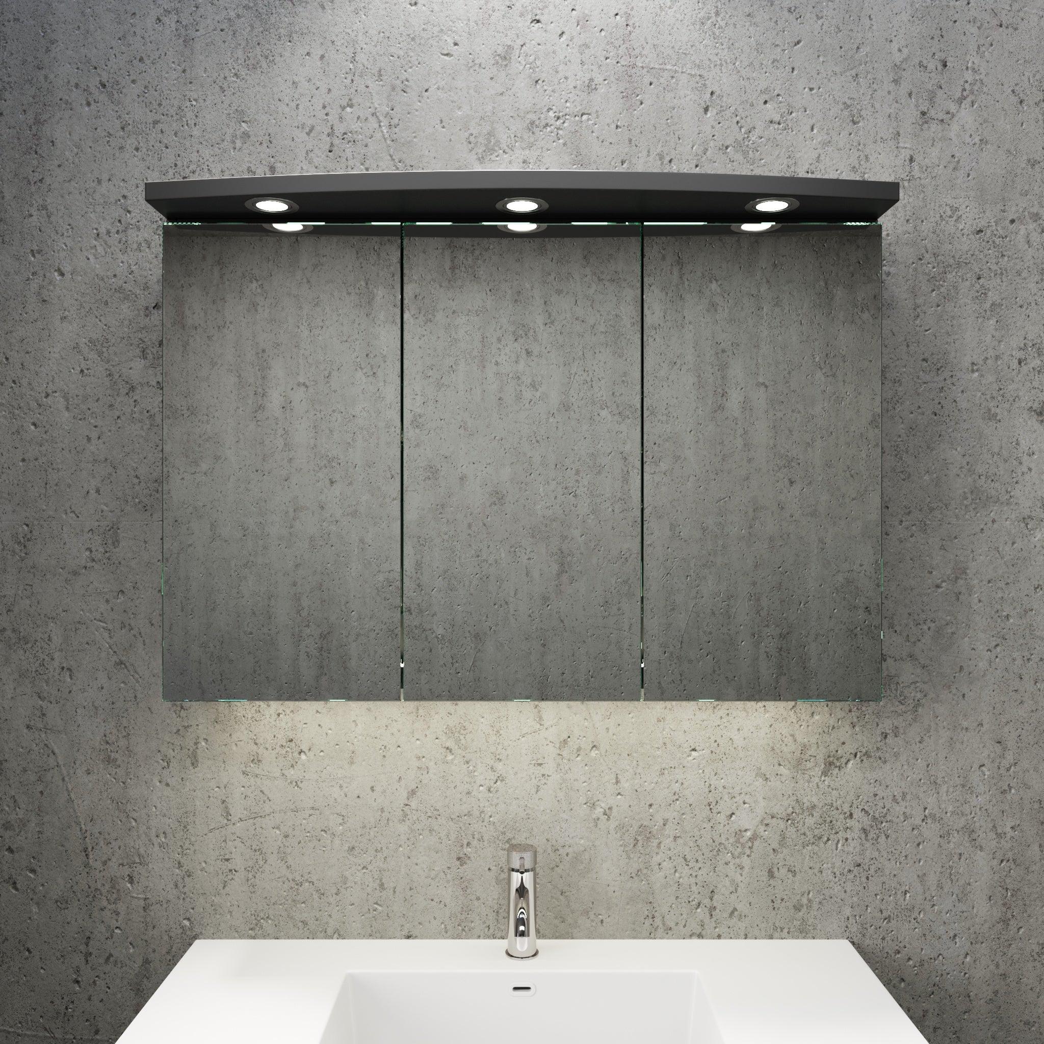 Fredrikstad Spegelskåp med LED belysning, Rund, Svart Matt - Spegelskåp - BATH DELUXE - PRESTIGE - 02 - 100 - 01 - 02 - 00 - BATHDELUXE SWEDEN