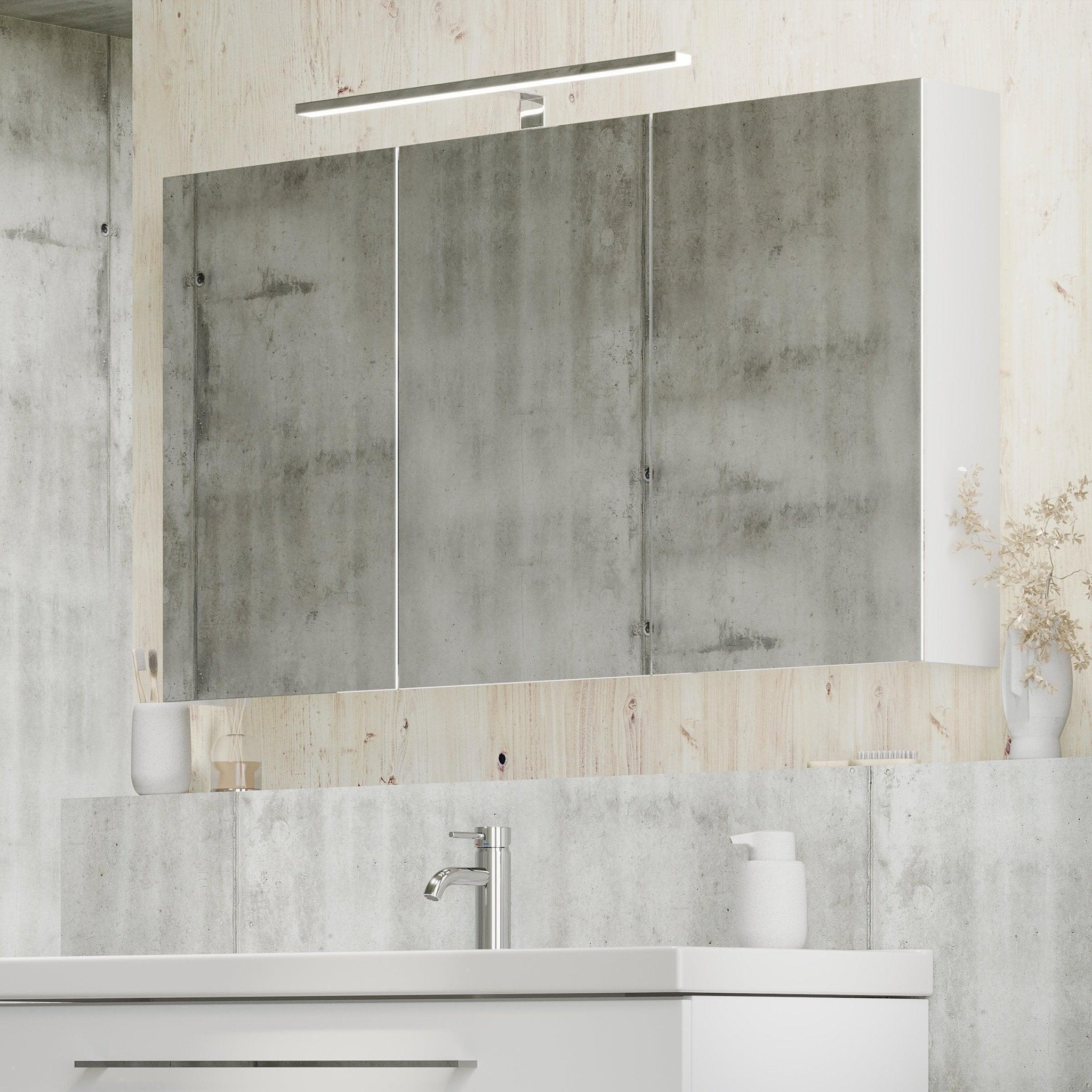 Morgedal, Spegelskåp, Vit Matta - 100 cm - Spegelskåp - BATH DELUXE - EXCLUSIVE - 02-100-53-01-00 - BATHDELUXE SWEDEN