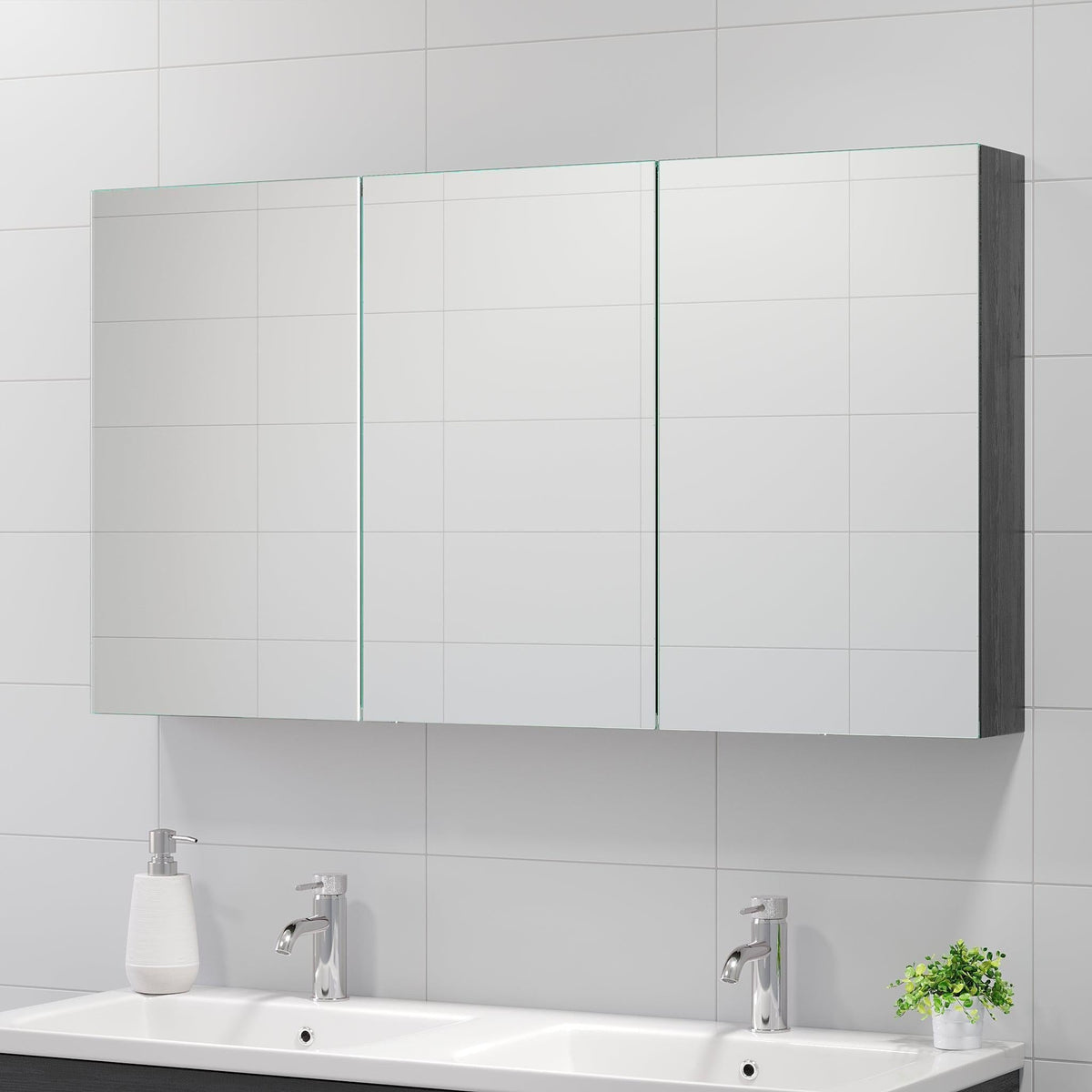 Morgedal, Mirror Cabinet, Black Wood - 100 cm - MASTERSTORE - 8595677134995 - Mirror Cabinet - 02 - 100 - 53 - 22 - 00 - 8595677134995