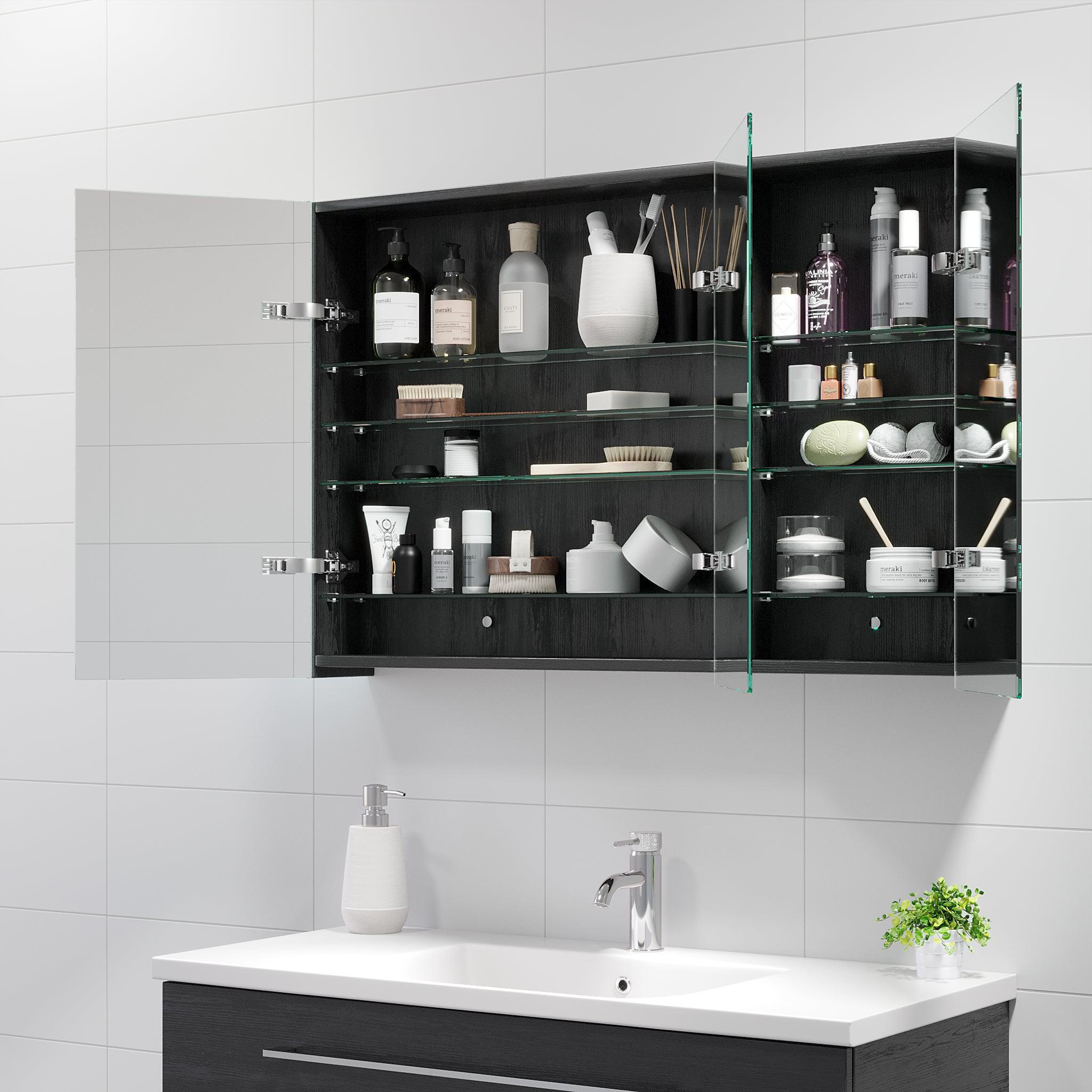 Morgedal Spegelskåp, Svart Trä - Spegelskåp - BATH DELUXE - EXCLUSIVE - 02 - 100 - 53 - 22 - 00 - BATHDELUXE SWEDEN