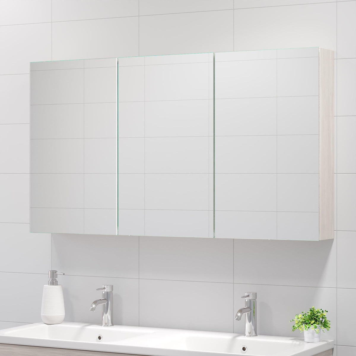 Morgedal, Mirror Cabinet, Grey Wood - 100 cm - MASTERSTORE - 8595677135008 - Mirror Cabinet - 02 - 100 - 53 - 33 - 00 - 8595677135008
