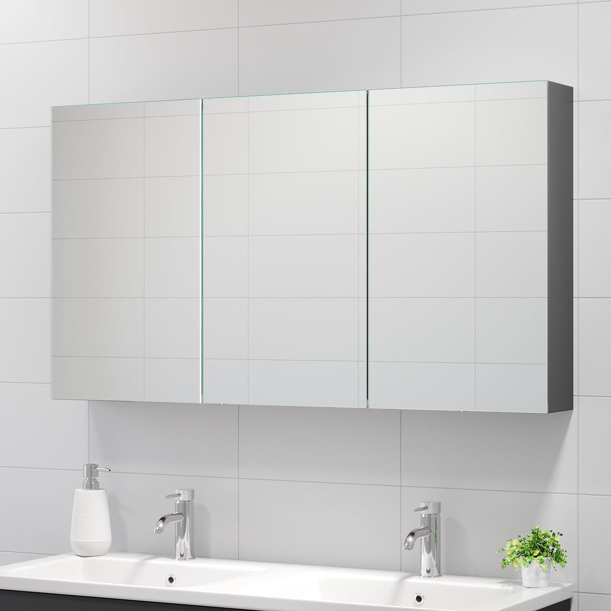 Morgedal, Mirror Cabinet, Grey Anthracite - 100 cm - MASTERSTORE - 8595677134971 - Mirror Cabinet - 02 - 100 - 53 - 43 - 00 - 8595677134971