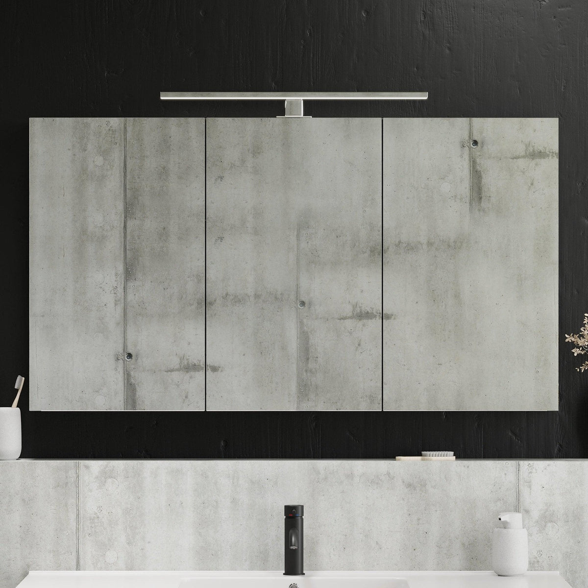 Morgedal, Mirror Cabinet, Grey Anthracite - 100 cm - MASTERSTORE - 8595677134971 - Mirror Cabinet - 02 - 100 - 53 - 43 - 00 - 8595677134971