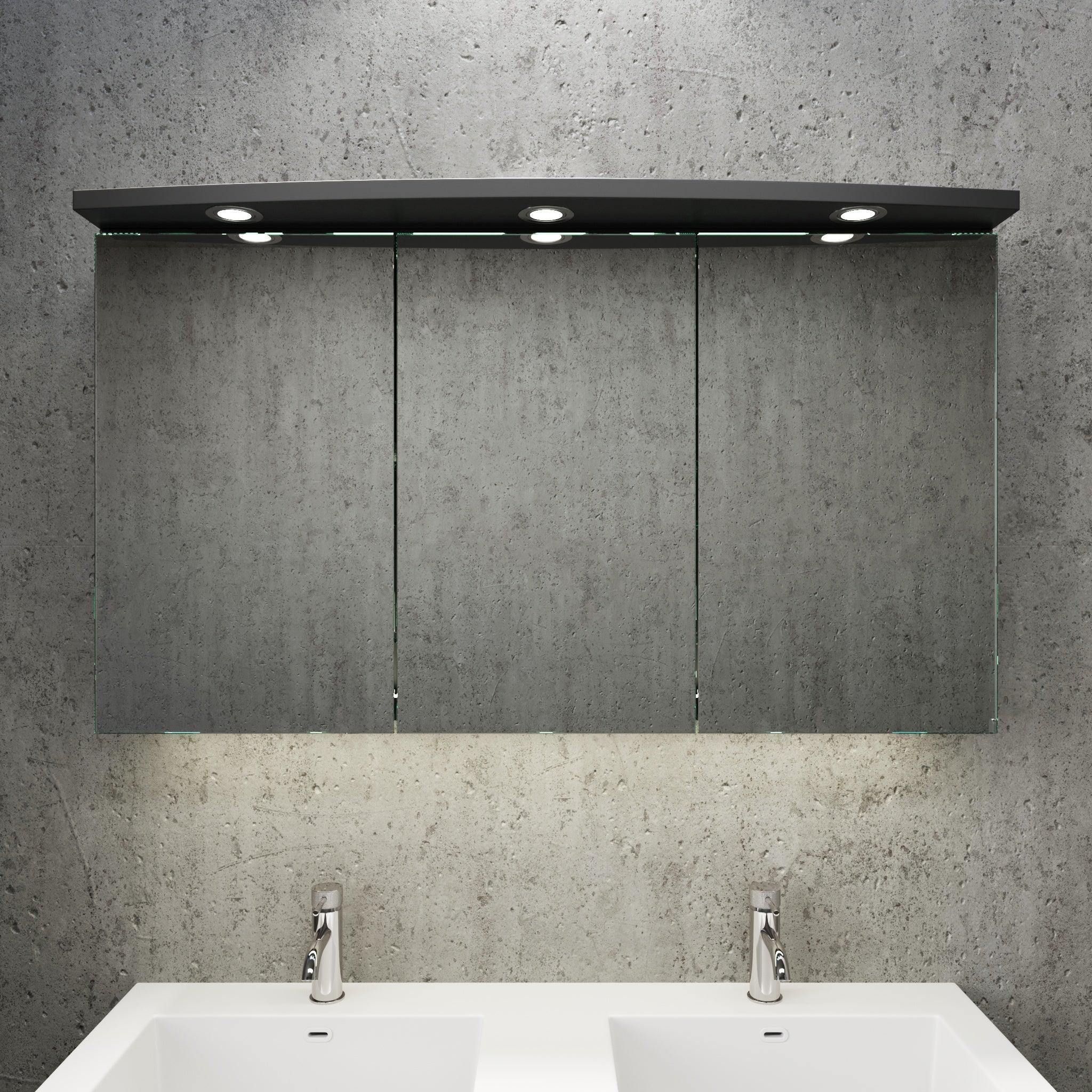 Fredrikstad Spegelskåp med LED belysning, Rund, Svart Matt - Spegelskåp - BATH DELUXE - PRESTIGE - 02 - 120 - 01 - 02 - 00 - BATHDELUXE SWEDEN