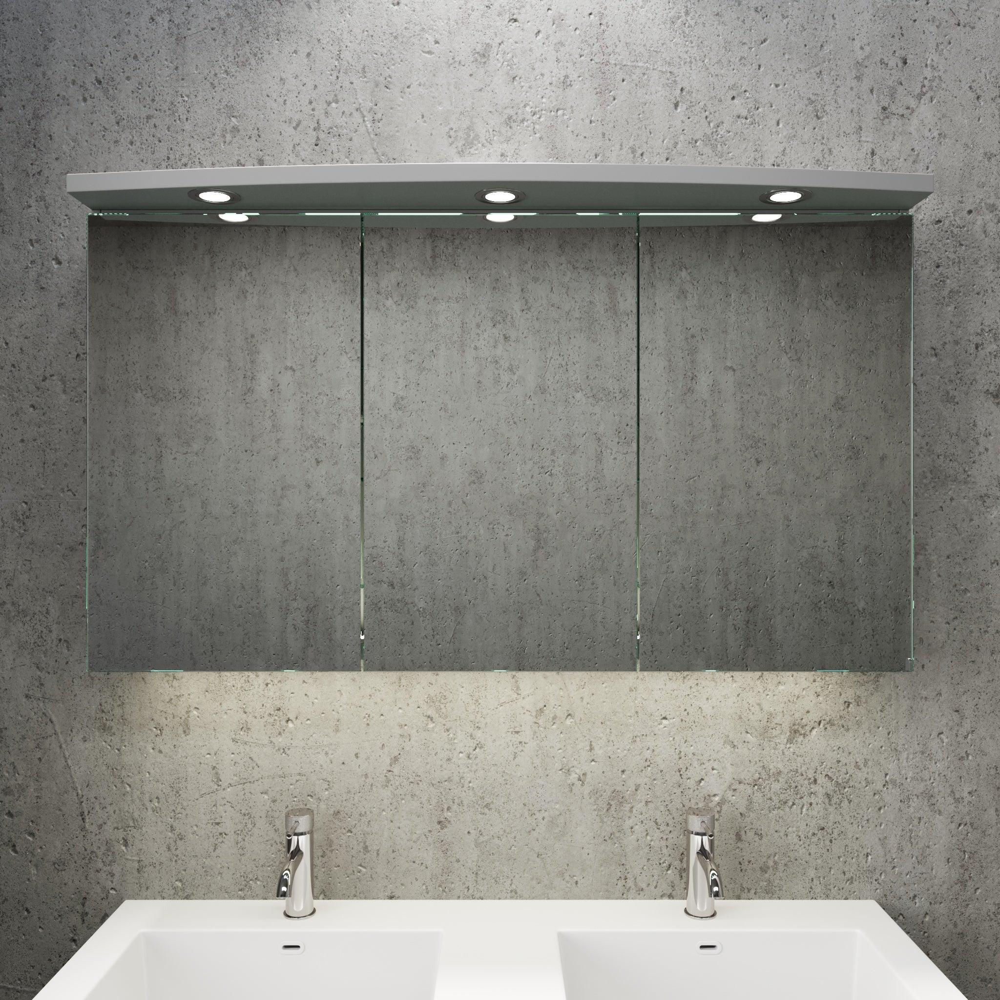 Fredrikstad Spegelskåp med LED belysning, Rund, Grå Matt - Spegelskåp - BATH DELUXE - PRESTIGE - 02 - 120 - 01 - 03 - 00 - BATHDELUXE SWEDEN