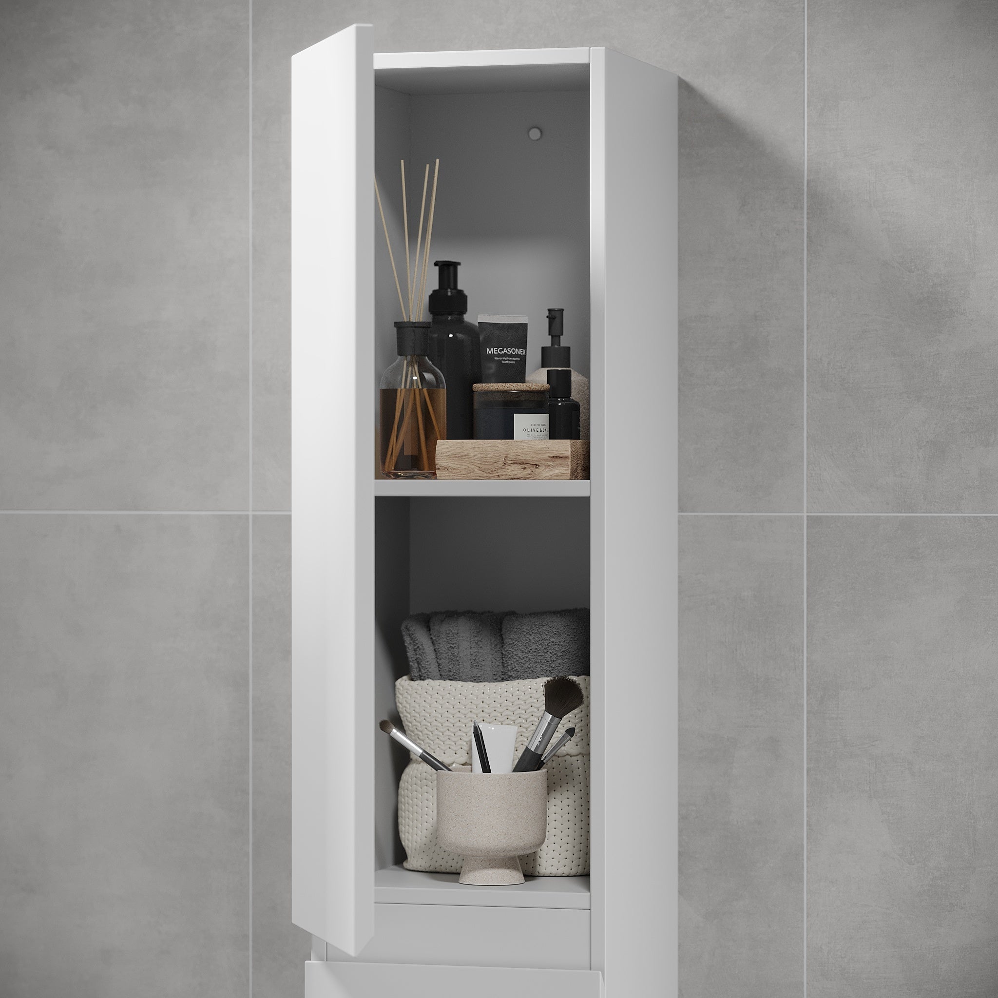 Kenwood, högskåp, vit matta - 30 cm - Högt skåp - BATH DELUXE - BASIC - 04-030-63-01-01 - BATHDELUXE SWEDEN