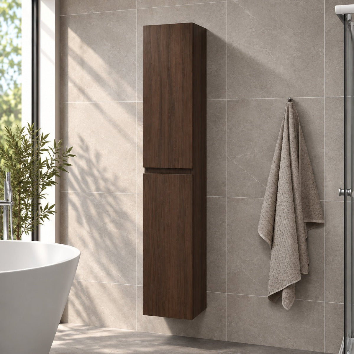 Högskåp - 30x31x174 cm - 2 Skåpsdörr - valnöt - Kenwood - Högskåp - Bath Deluxe - Kenwood - 04-030-64-84-01 - BATHDELUXE SWEDEN