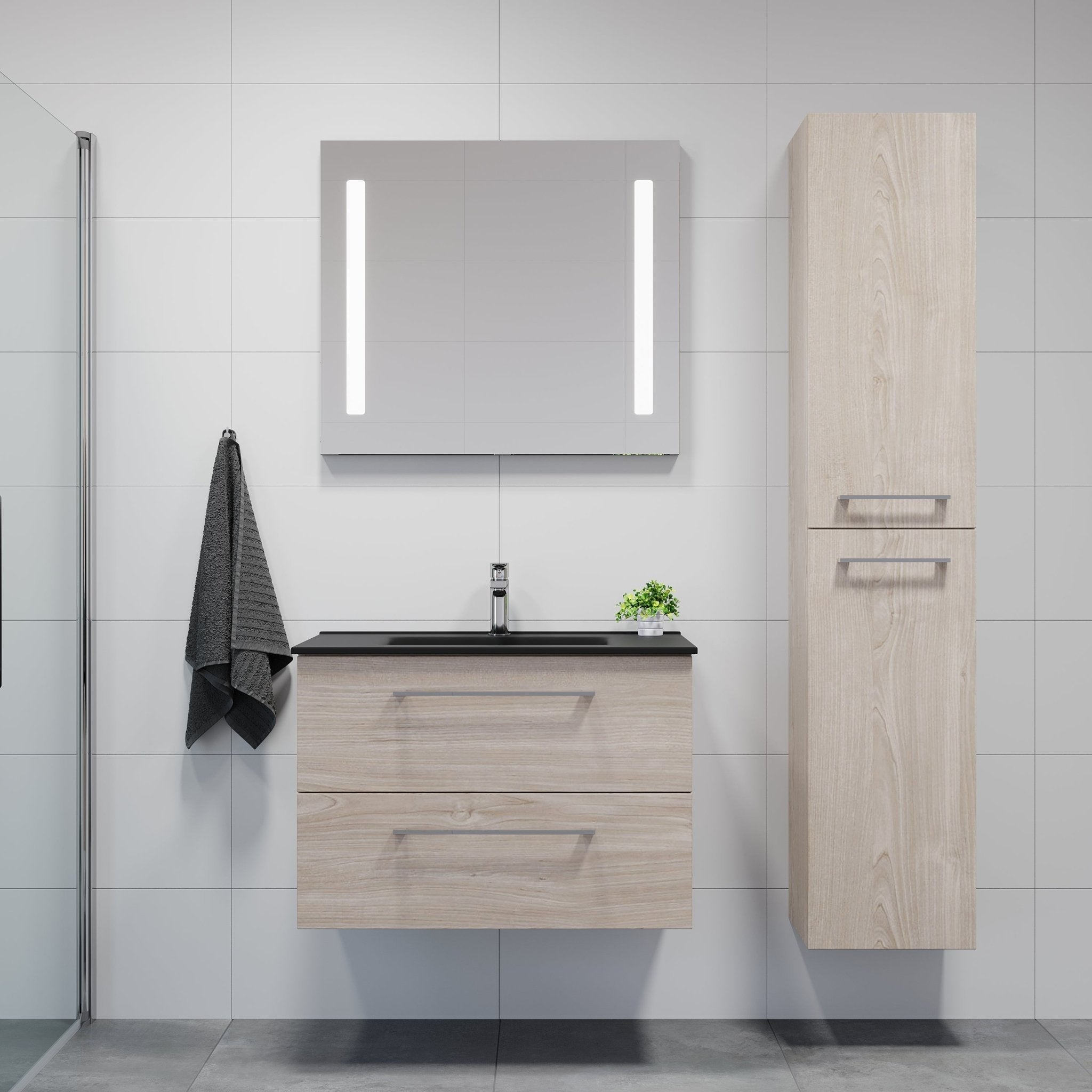 Moland, Högskåp, Grått Trä - 35 cm - Högt skåp - BATH DELUXE - EXCLUSIVE - 04-035-53-33-00 - BATHDELUXE SWEDEN