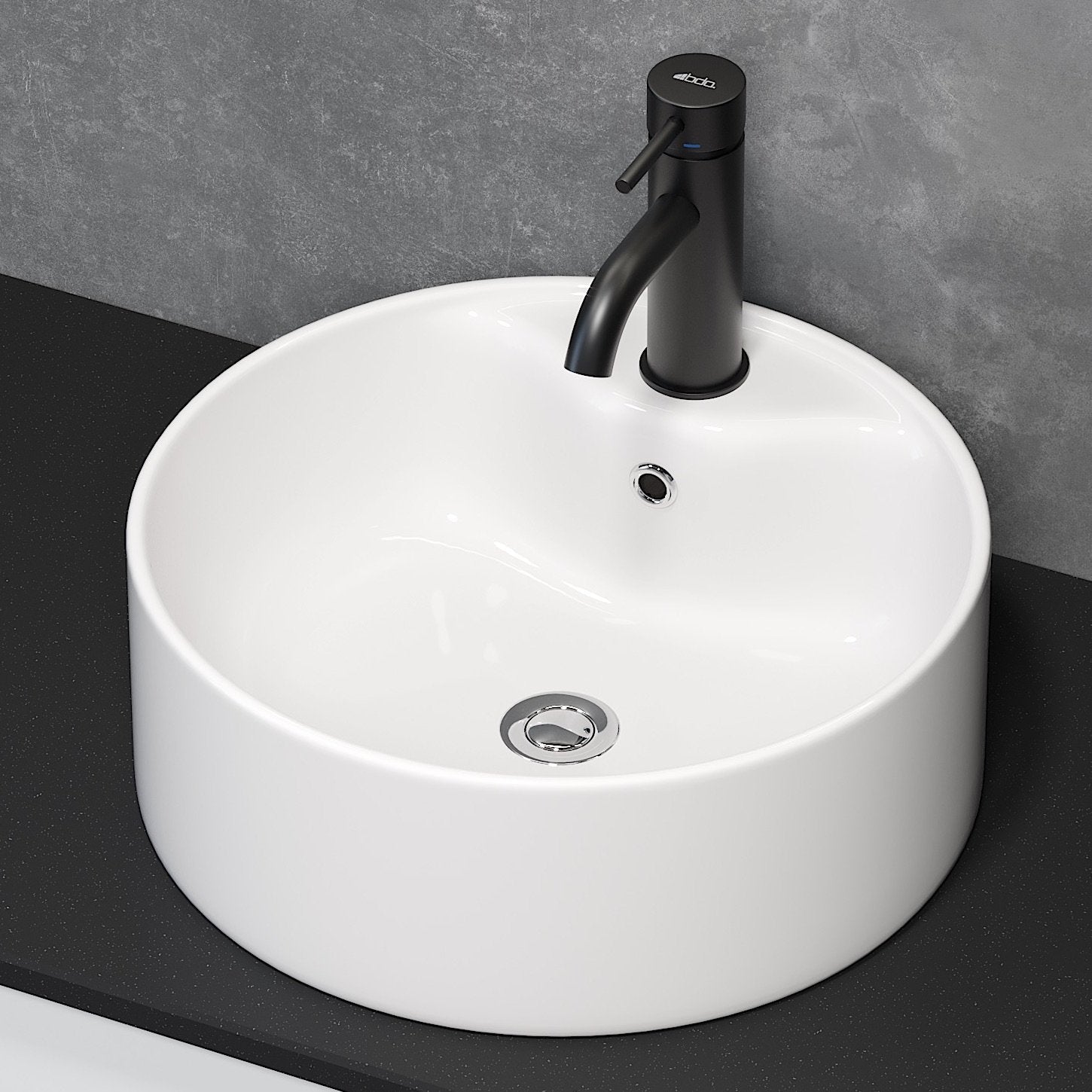 Vikedal, Tvättställ, Vit Blank - 38 cm - Handfat - BATH DELUXE - EXCLUSIVE - 06-038-09-11-00 - BATHDELUXE SWEDEN