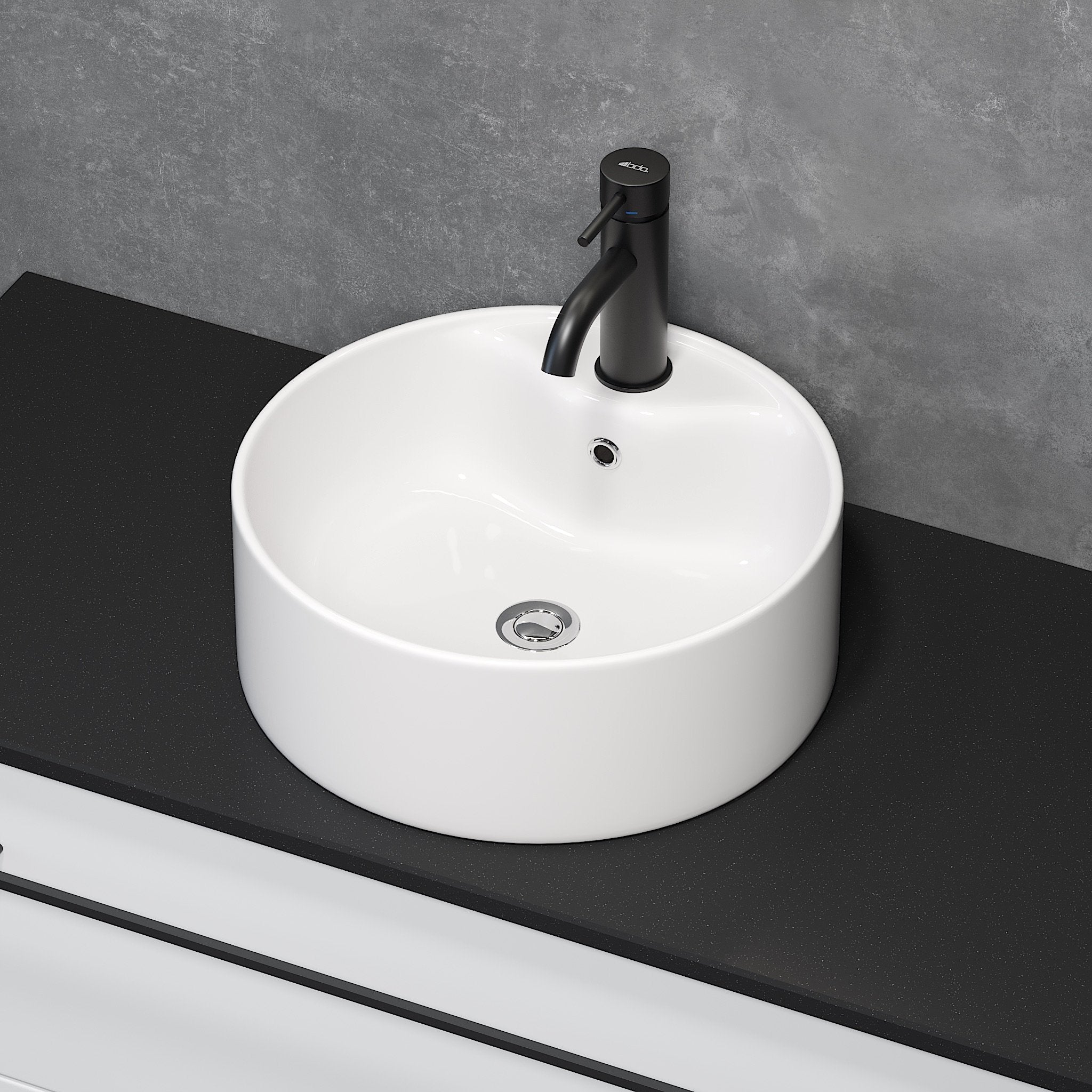 Vikedal, Tvättställ, Vit Blank - 38 cm - Handfat - BATH DELUXE - EXCLUSIVE - 06-038-09-11-00 - BATHDELUXE SWEDEN