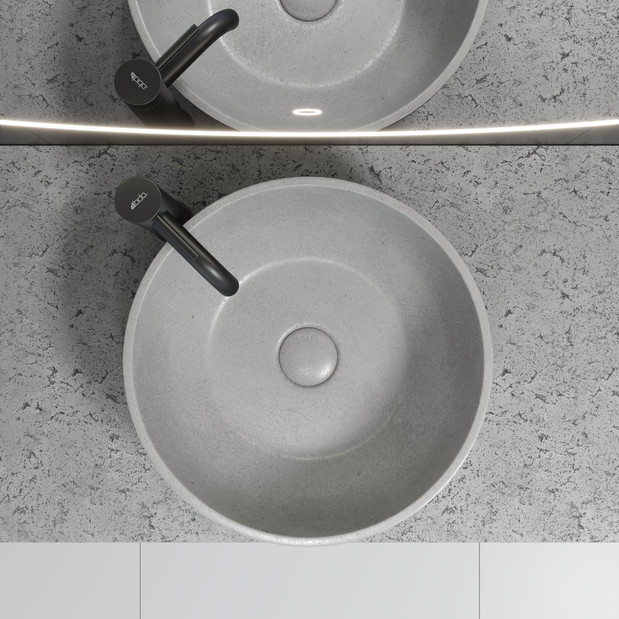 Bergen, Handfat, Grå Betong - 39 cm - Handfat - BATH DELUXE - EXCLUSIVE - 06-039-19-23-00 - BATHDELUXE SWEDEN