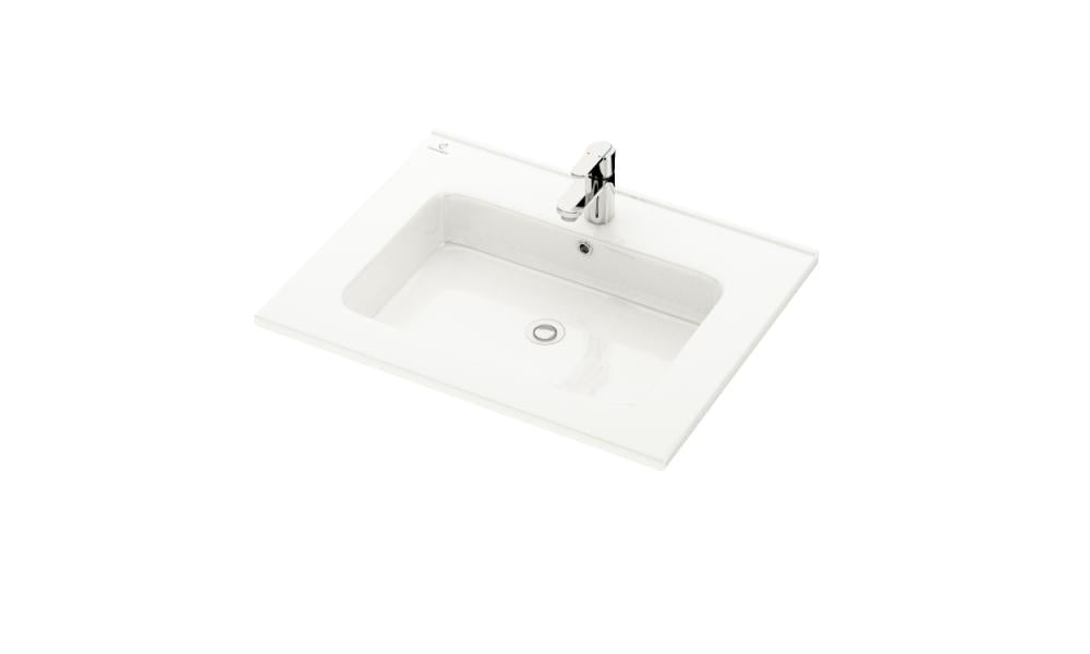 Lillehammer, Tvättställ, Vit Glansig - 60 cm - Tvättställ - BATH DELUXE - EXCLUSIVE - 06-060-01-11-00 - BATHDELUXE SWEDEN