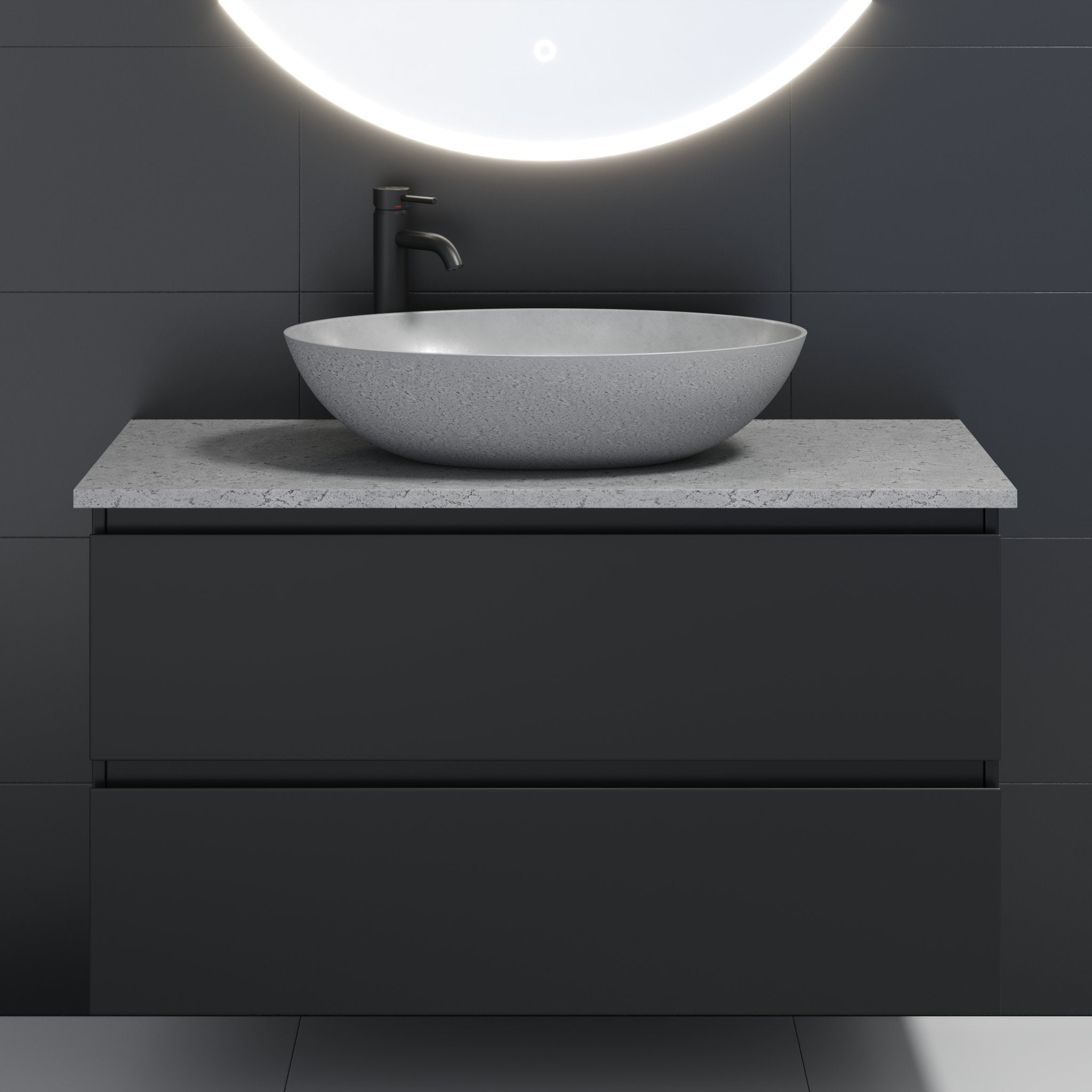 Olsborg, Handfat, Grå Betong - 60 cm - Handfat - BATH DELUXE - EXCLUSIVE - 06-060-19-23-00 - BATHDELUXE SWEDEN