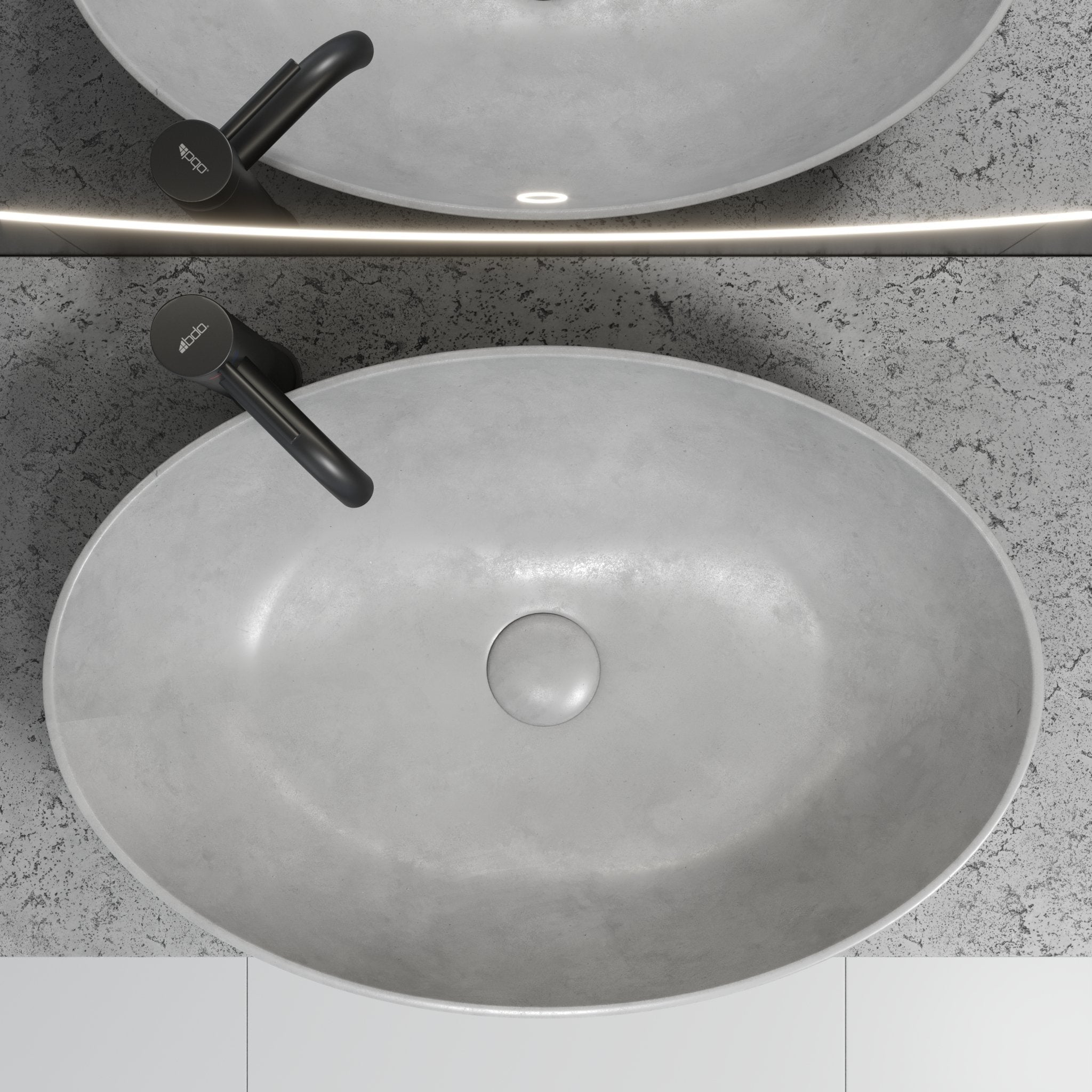 Olsborg, Handfat, Grå Betong - 60 cm - Handfat - BATH DELUXE - EXCLUSIVE - 06-060-19-23-00 - BATHDELUXE SWEDEN