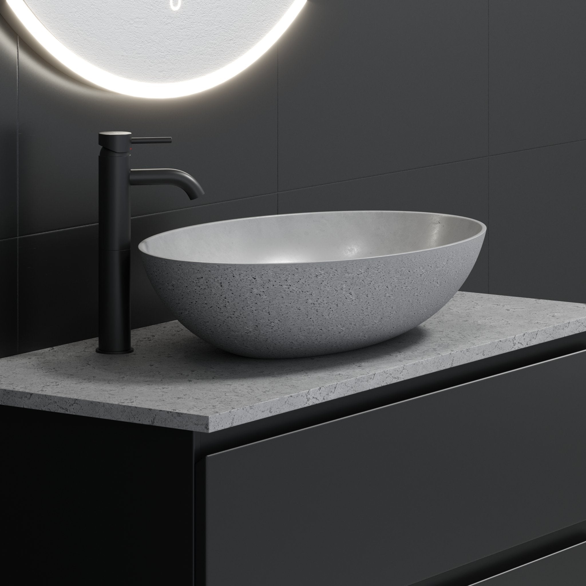 Olsborg, Handfat, Grå Betong - 60 cm - Handfat - BATH DELUXE - EXCLUSIVE - 06-060-19-23-00 - BATHDELUXE SWEDEN