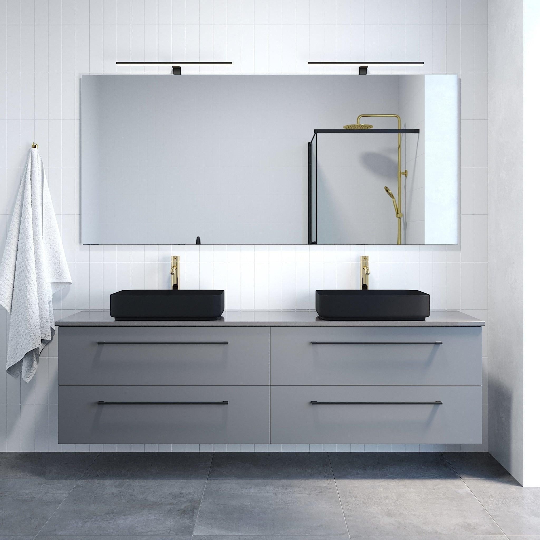 Bänkskiva för badrumsmöbler - 61,4x46,3x2 cm - kvartssten - grå - Steinkjer - Bänkskivor - BATH DELUXE - PRESTIGE - 06-060-20-03-00 - BATHDELUXE SWEDEN