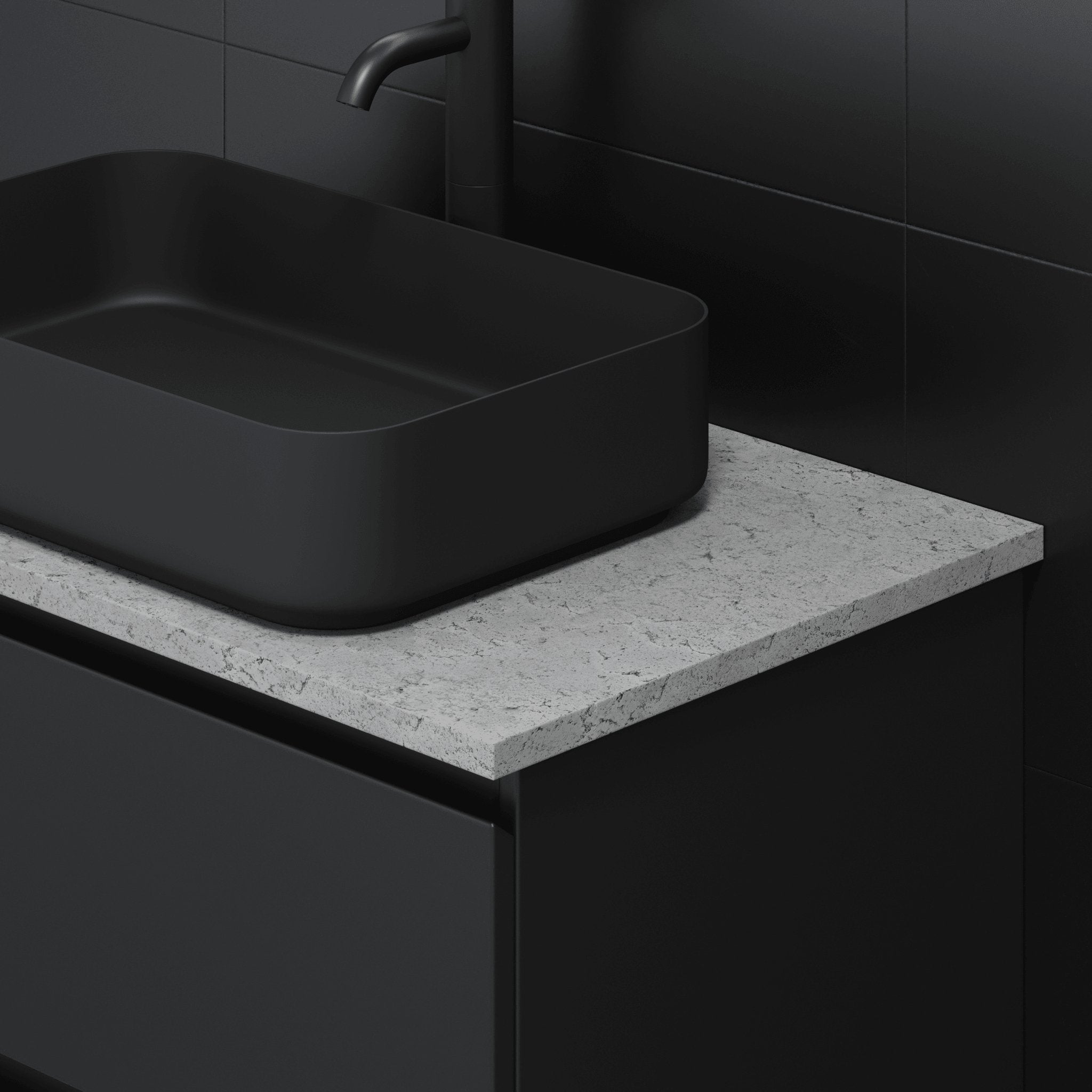 Betong, Bänkskiva, Grå Betong - 81,4 cm - Bänkskiva - BATH DELUXE - PRESTIGE - 06-080-20-23-00 - BATHDELUXE SWEDEN