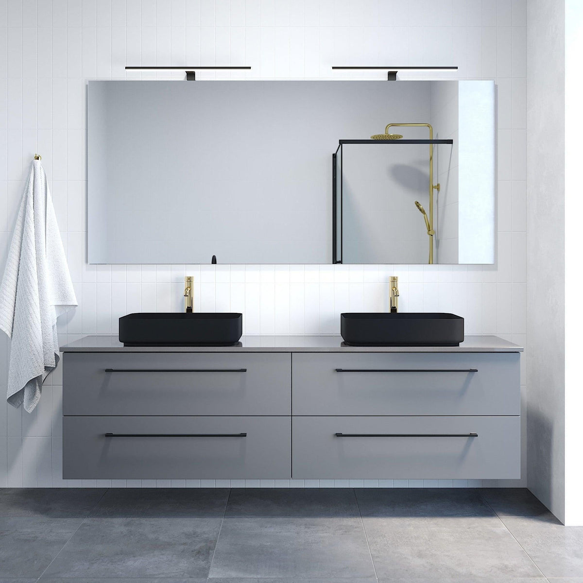 Countertop for bathroom furniture - 101.4x46.3x2 cm - quartz stone - gray - Steinkjer - MASTERSTORE - 8594175645842 - Countertops - 06-100-20-03-00 - 8594175645842
