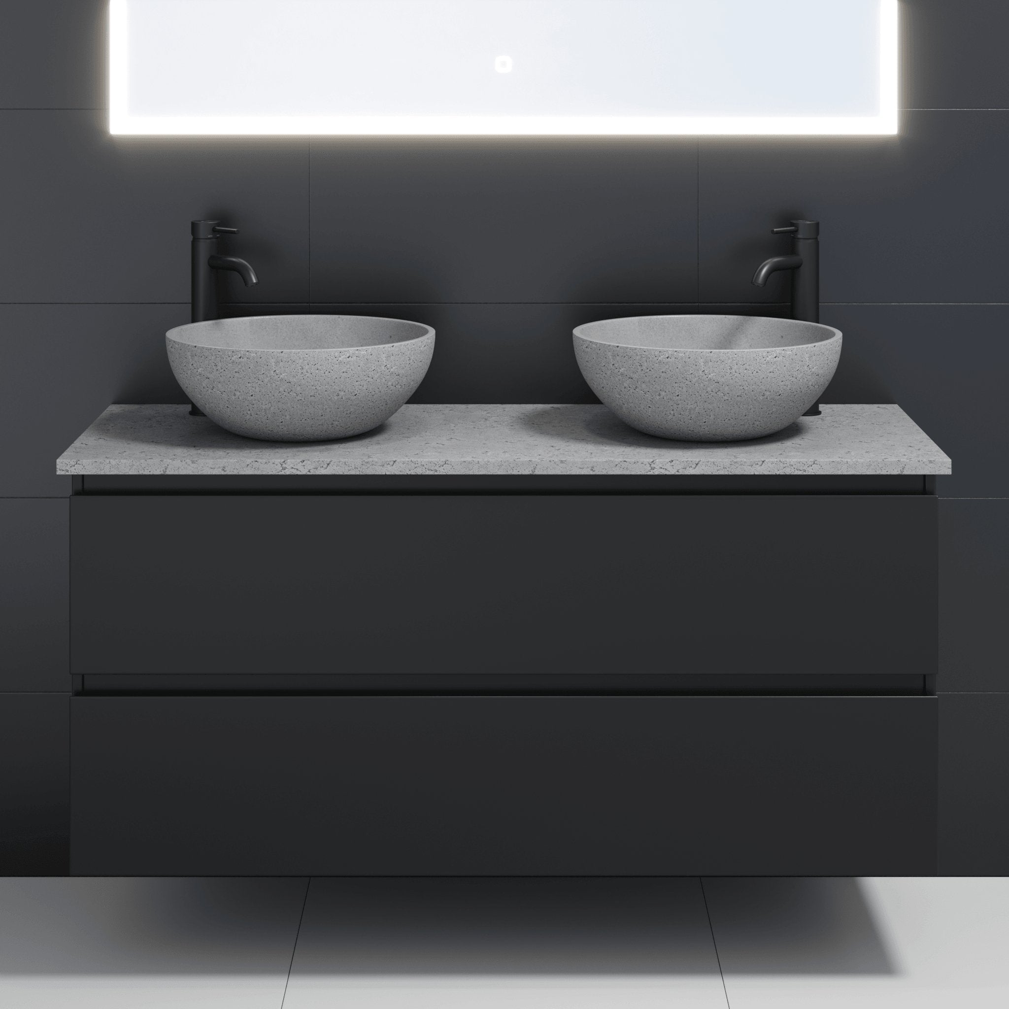 Betong, Bänkskiva, Grå Betong - 121,4 cm - Bänkskiva - BATH DELUXE - PRESTIGE - 06-120-20-23-00 - BATHDELUXE SWEDEN