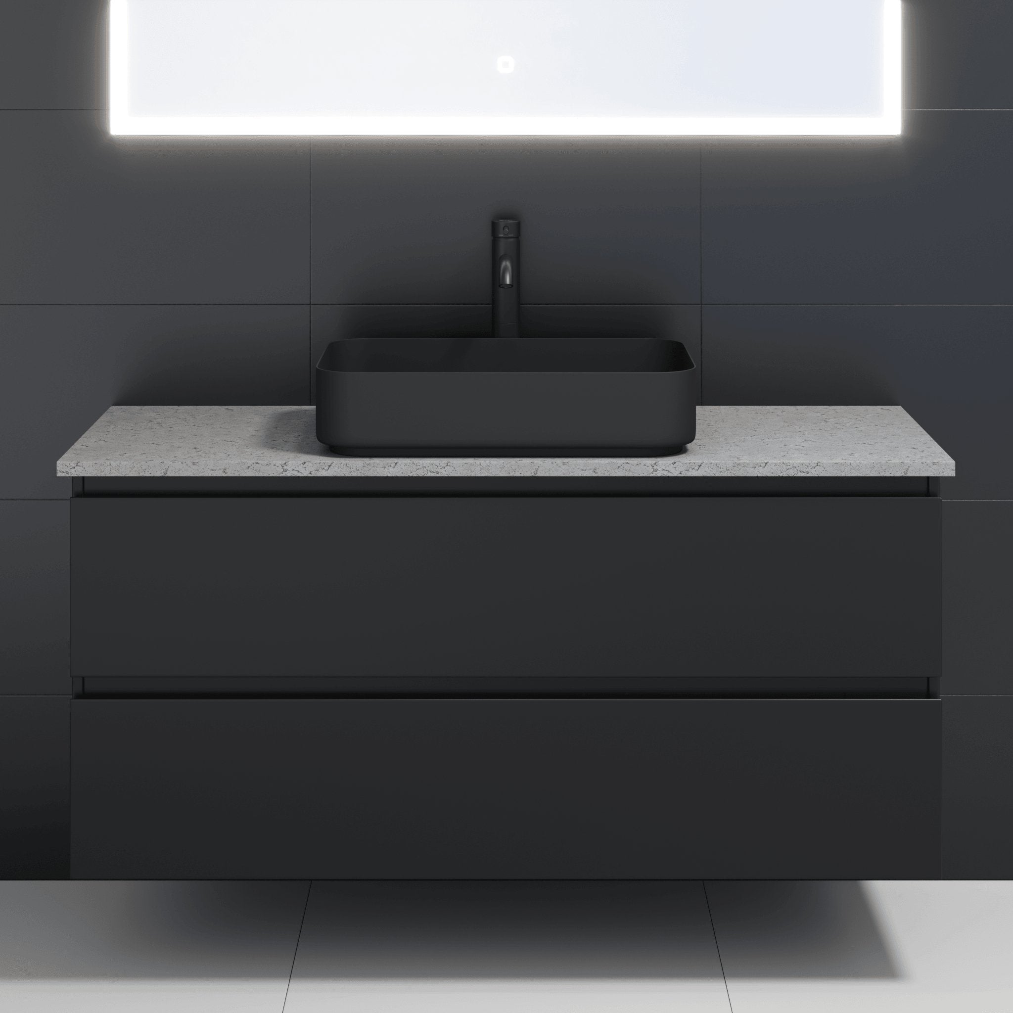 Betong, Bänkskiva, Grå Betong - 121,4 cm - Bänkskiva - BATH DELUXE - PRESTIGE - 06-120-21-23-00 - BATHDELUXE SWEDEN