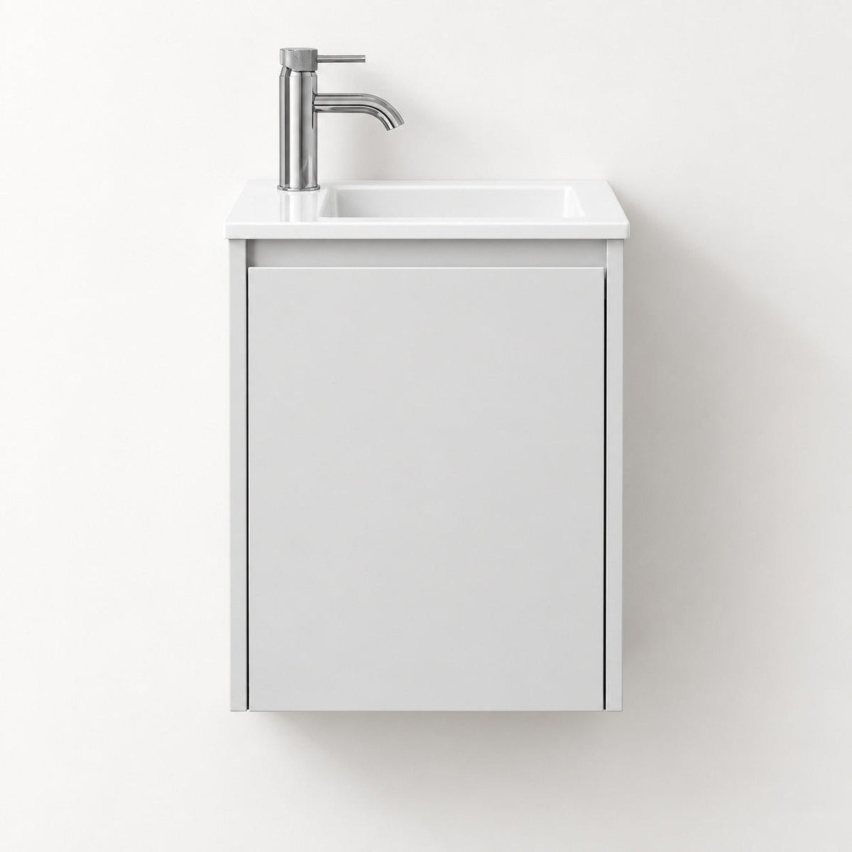 Bathroom furniture package with cabinet and solid surface washbasin - 40x25x53.4 cm - matt white - Como - MASTERSTORE - 8595677192957 - Vanity Units - 09-040-11-01-02 - 8595677192957