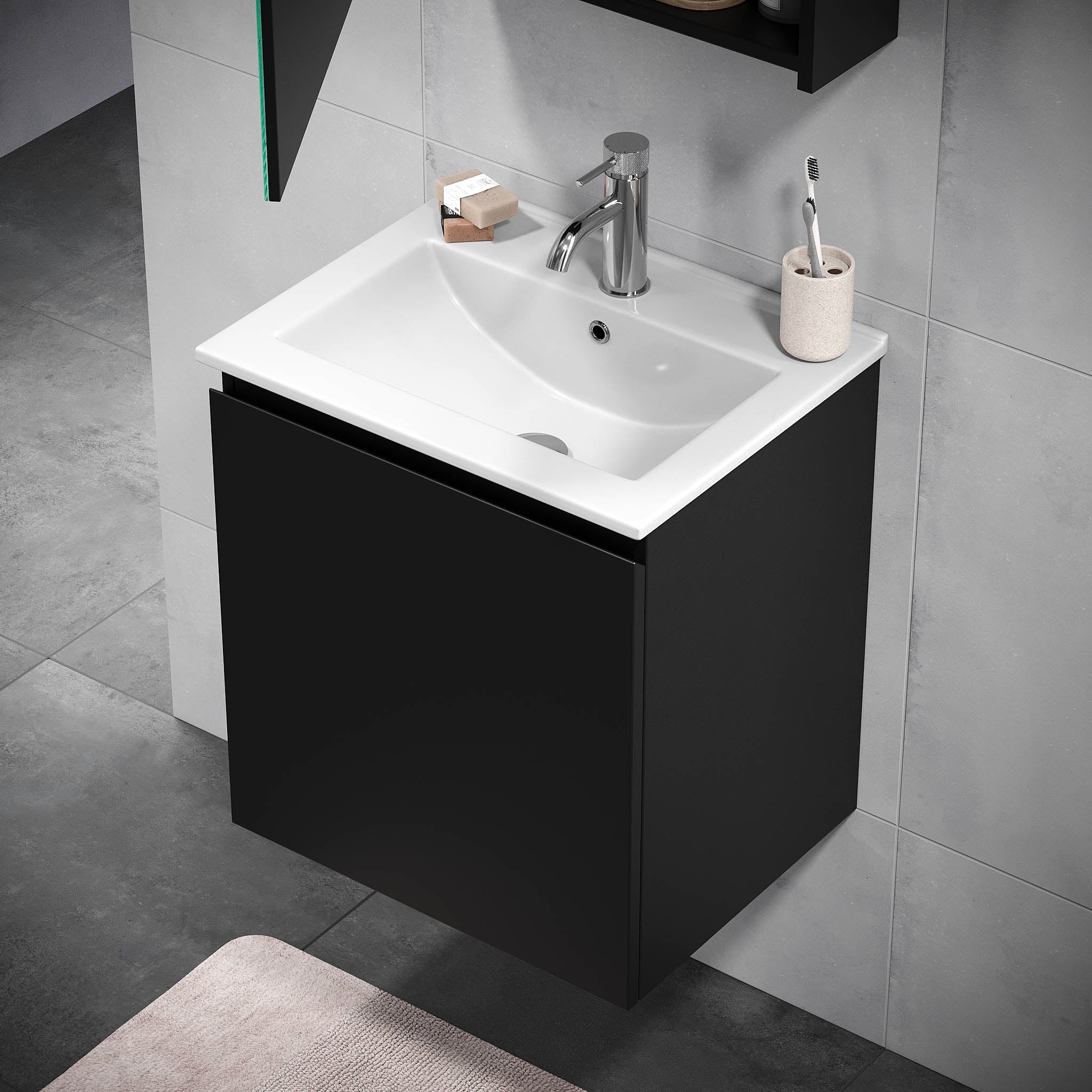 Kenwood, möbelset - en låda, vit matta - 50 cm - Möbelset - En låda - BATH DELUXE - BASIC - 09-050-63-01-01 - BATHDELUXE SWEDEN