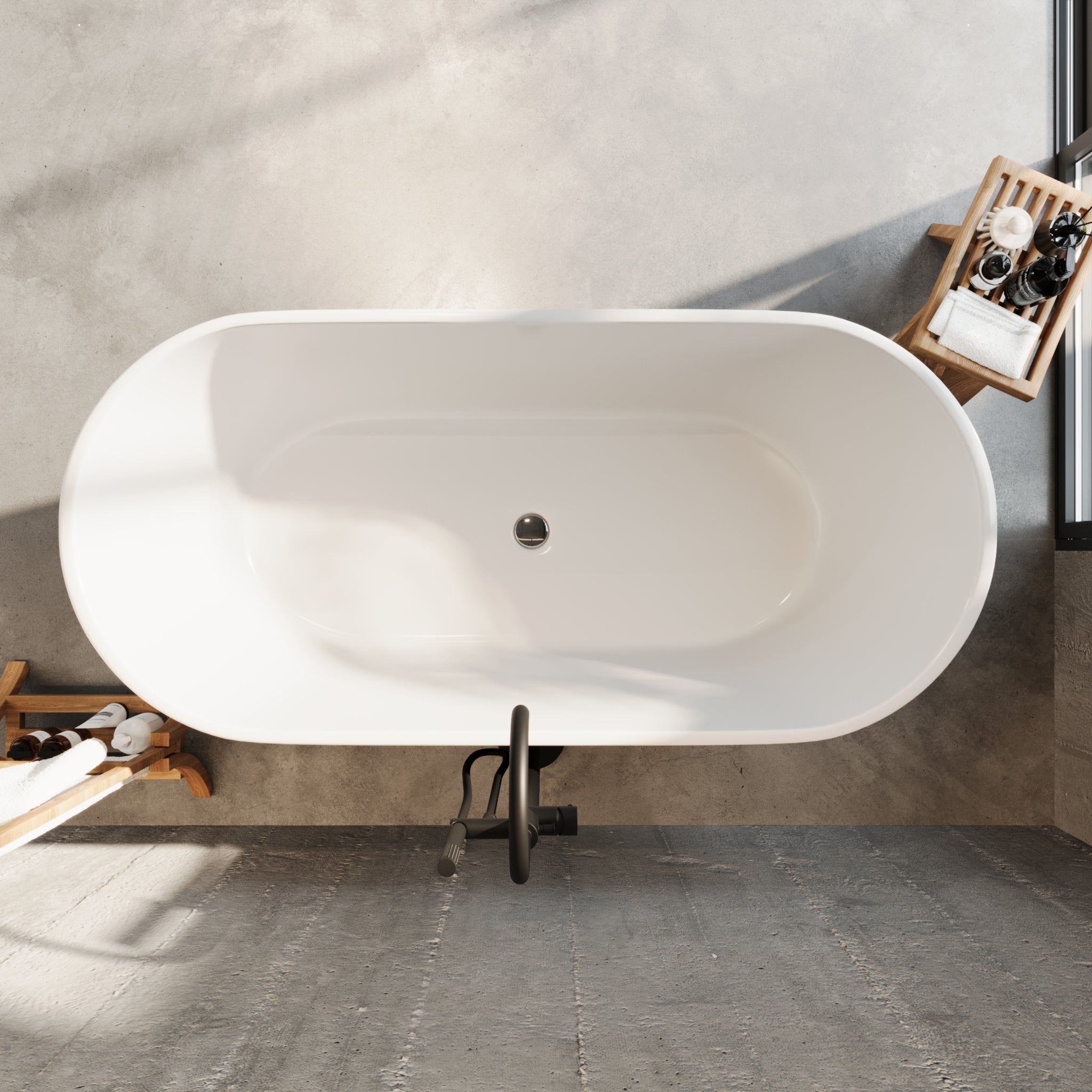 Edison Fristående Badkar 160 cm - Fristående badkar - BATH DELUXE - BASIC - 11 - 160 - 15 - 11 - 02 - BATHDELUXE SWEDEN