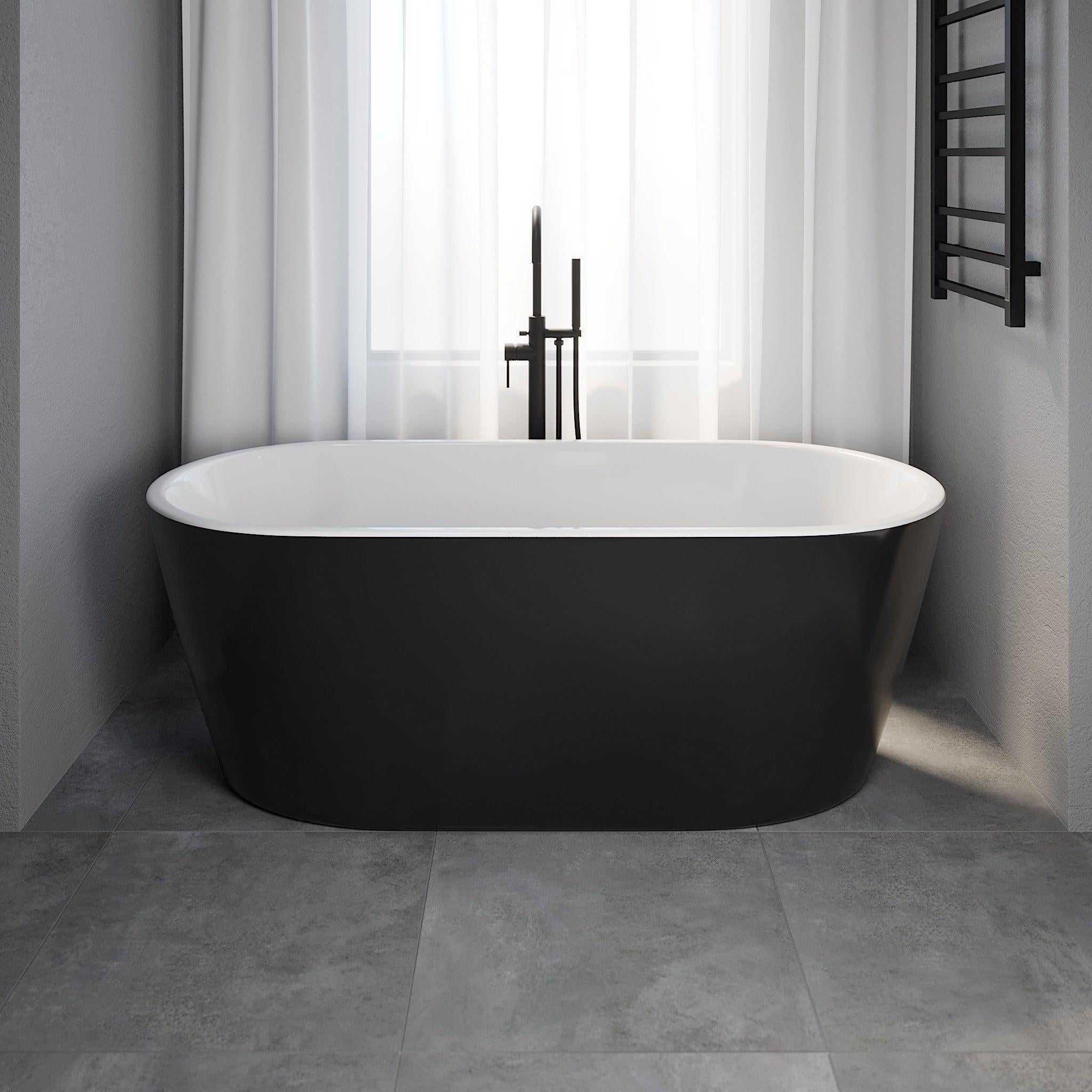 Vedbæk, Badkar, Svart Blank - 160 cm - Badkar - BATH DELUXE - EXCLUSIVE - 11-160-62-21-00 - BATHDELUXE SWEDEN
