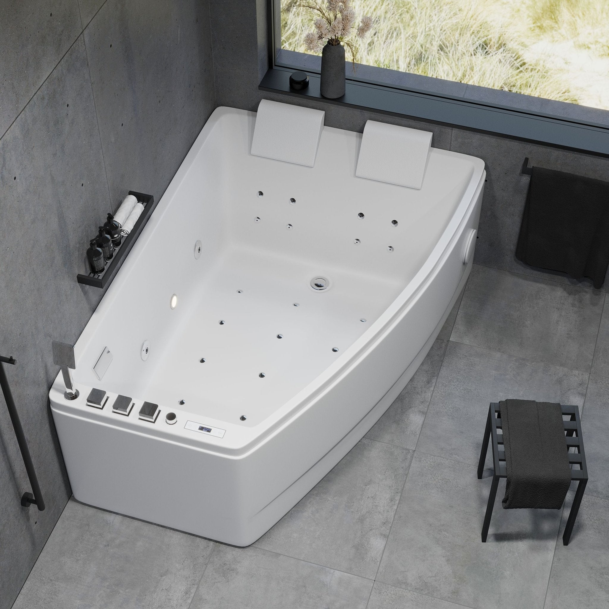 Vejlefjord, Whirpool, Vit Blank - 160 cm - Whirlpool - BATH DELUXE - EXCLUSIVE - 12-160-12-11-00 - BATHDELUXE SWEDEN