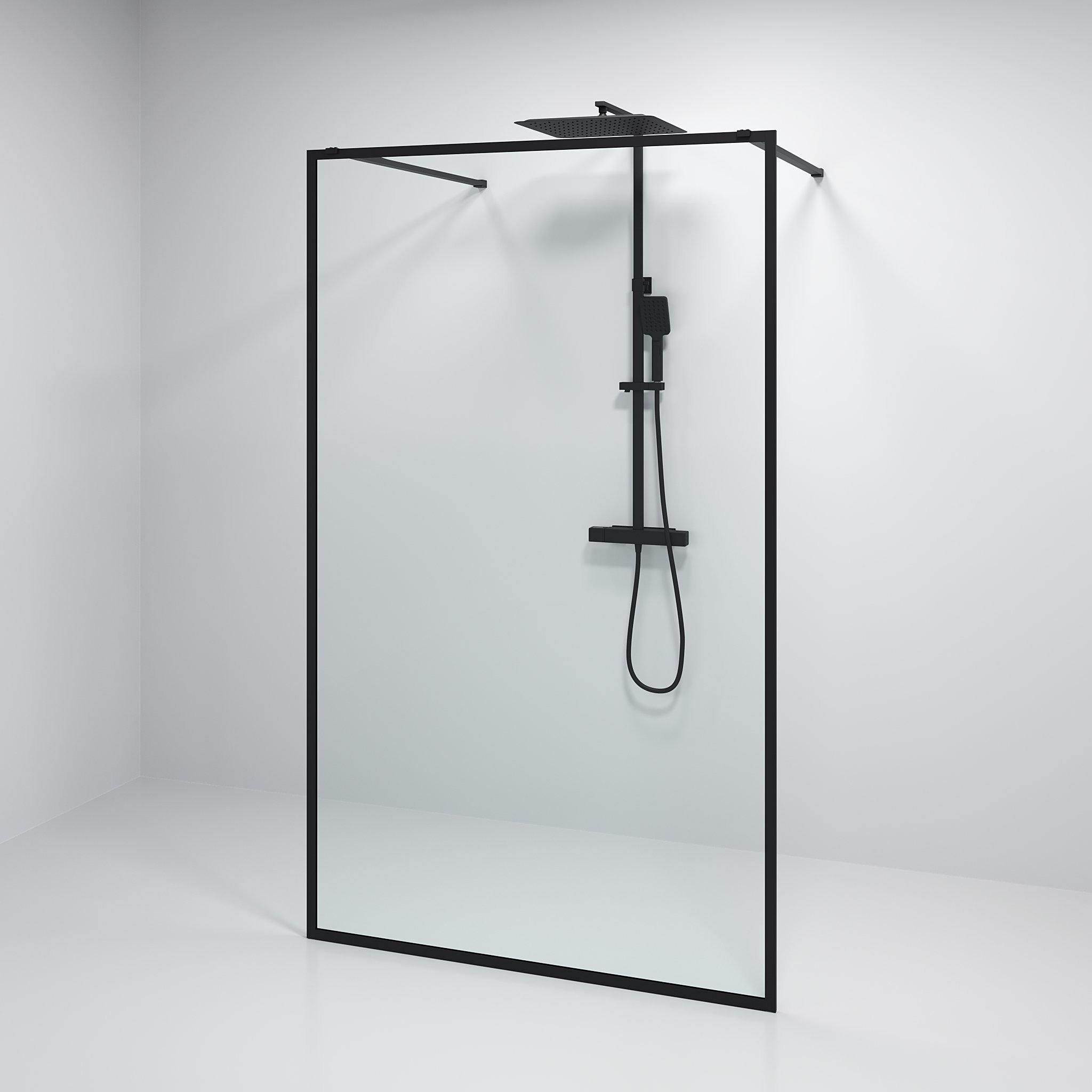 Gotland, Duschvägg, Svart Matta - 80 cm - Duschvägg - BATH DELUXE - PRESTIGE - 15-080-20-02-00 - BATHDELUXE SWEDEN