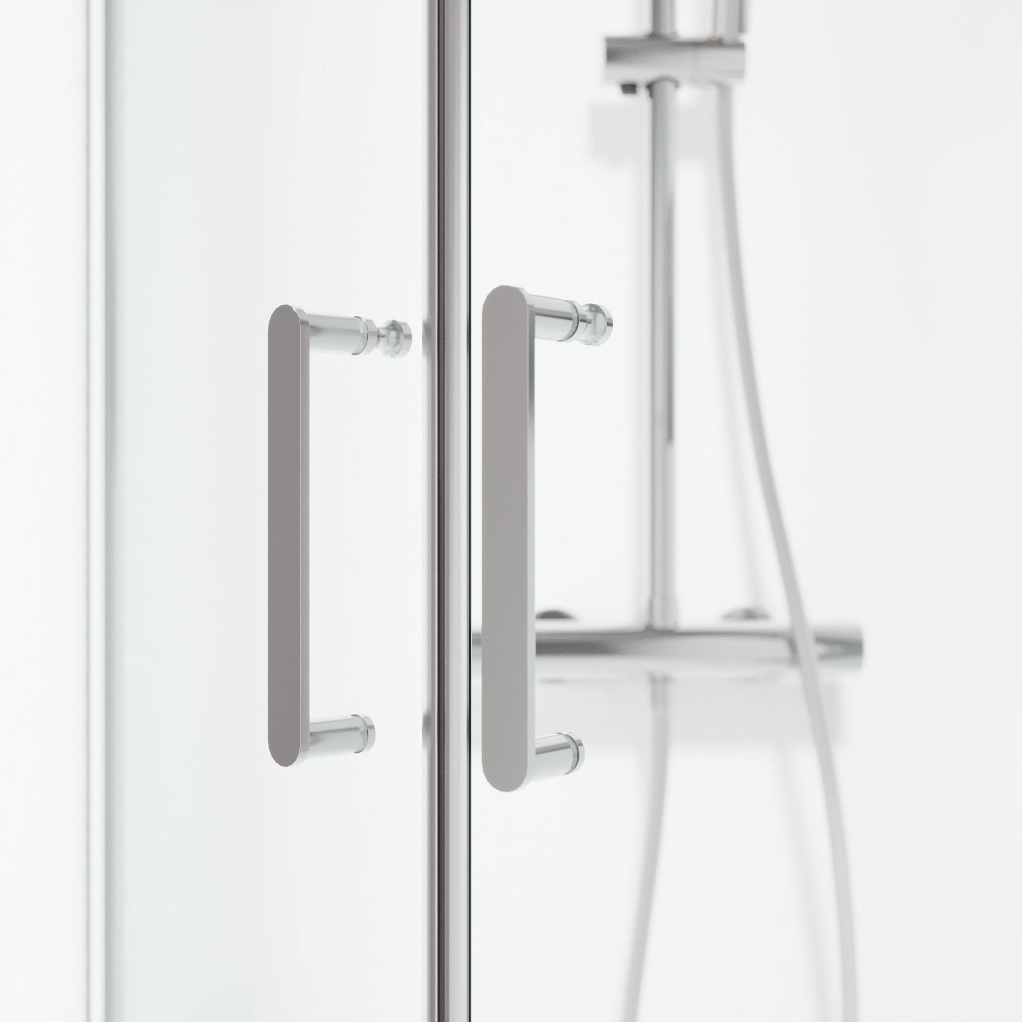 Duschhörna halvrund 90x90x195 cm - 6 mm klart nanoglas - kromprofil - Sandefjord - Duschhörn - BATH DELUXE - EXCLUSIVE - 15-090-01-60-00 - BATHDELUXE SWEDEN