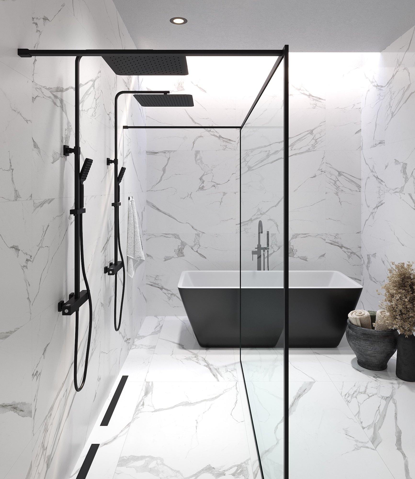 Gotland, Duschvägg, Svart Matta - 160 cm - Duschvägg - BATH DELUXE - PRESTIGE - 15-160-20-02-00 - BATHDELUXE SWEDEN