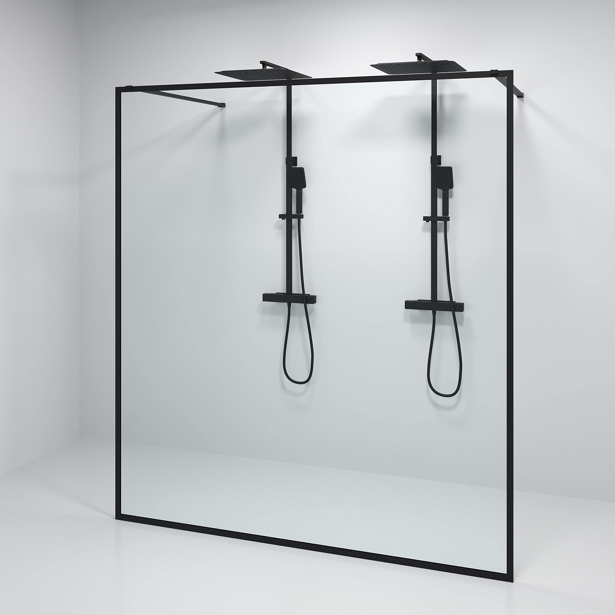 Gotland, Duschvägg, Svart Matta - 200 cm - Duschvägg - BATH DELUXE - PRESTIGE - 15-200-20-02-00 - BATHDELUXE SWEDEN