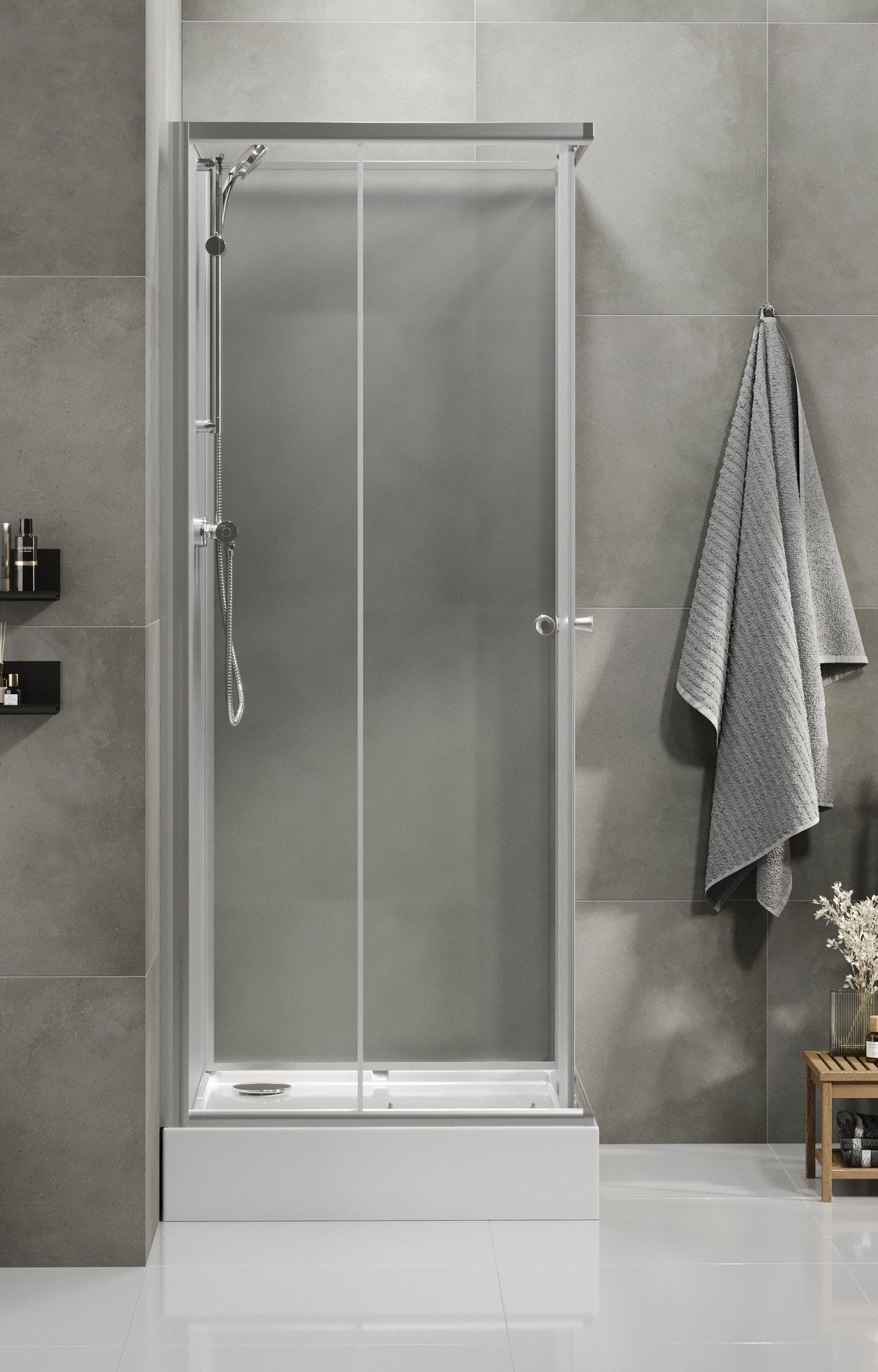 Dayton, Duschkabinset - Code, Klar/Satin - 80 cm - Duschkabinset - Kod - BATH DELUXE - BASIC - 20-080-15-67-02 - BATHDELUXE SWEDEN
