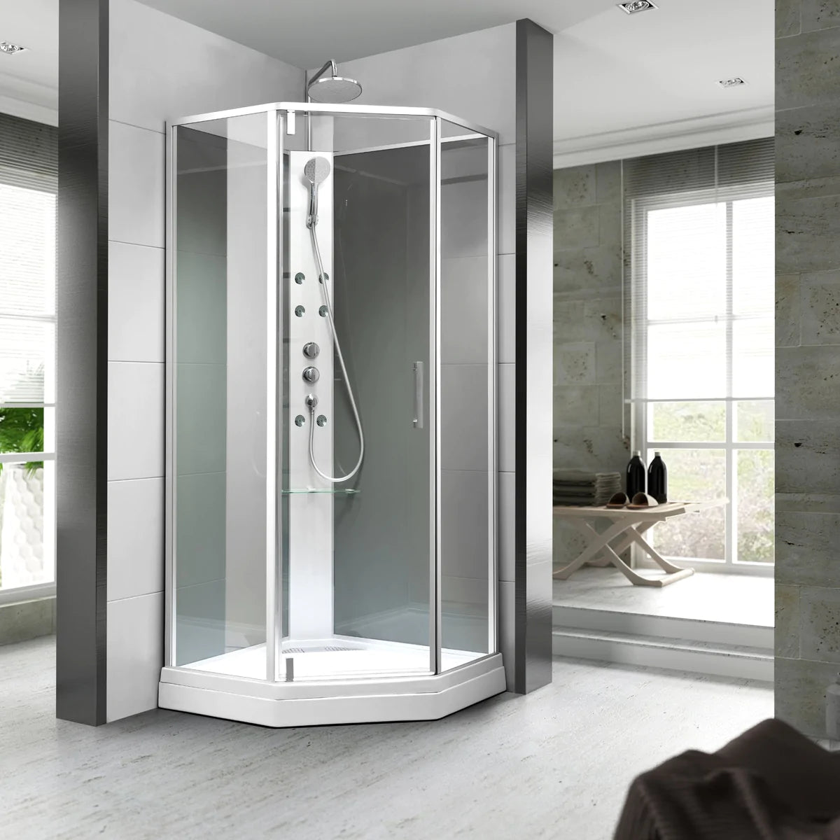 Marienlyst, Duschkabinset - Code, Glasklar - 90 cm - Duschkabinset - Kod - BATH DELUXE - PRESTIGE - 20-090-02-50-40 - BATHDELUXE SWEDEN
