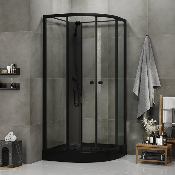 Austin duschkabin med svart profil - Duschkabiner - BATH DELUXE - BASIC - 20 - 090 - 14 - 02 - 02 - BATHDELUXE SWEDEN