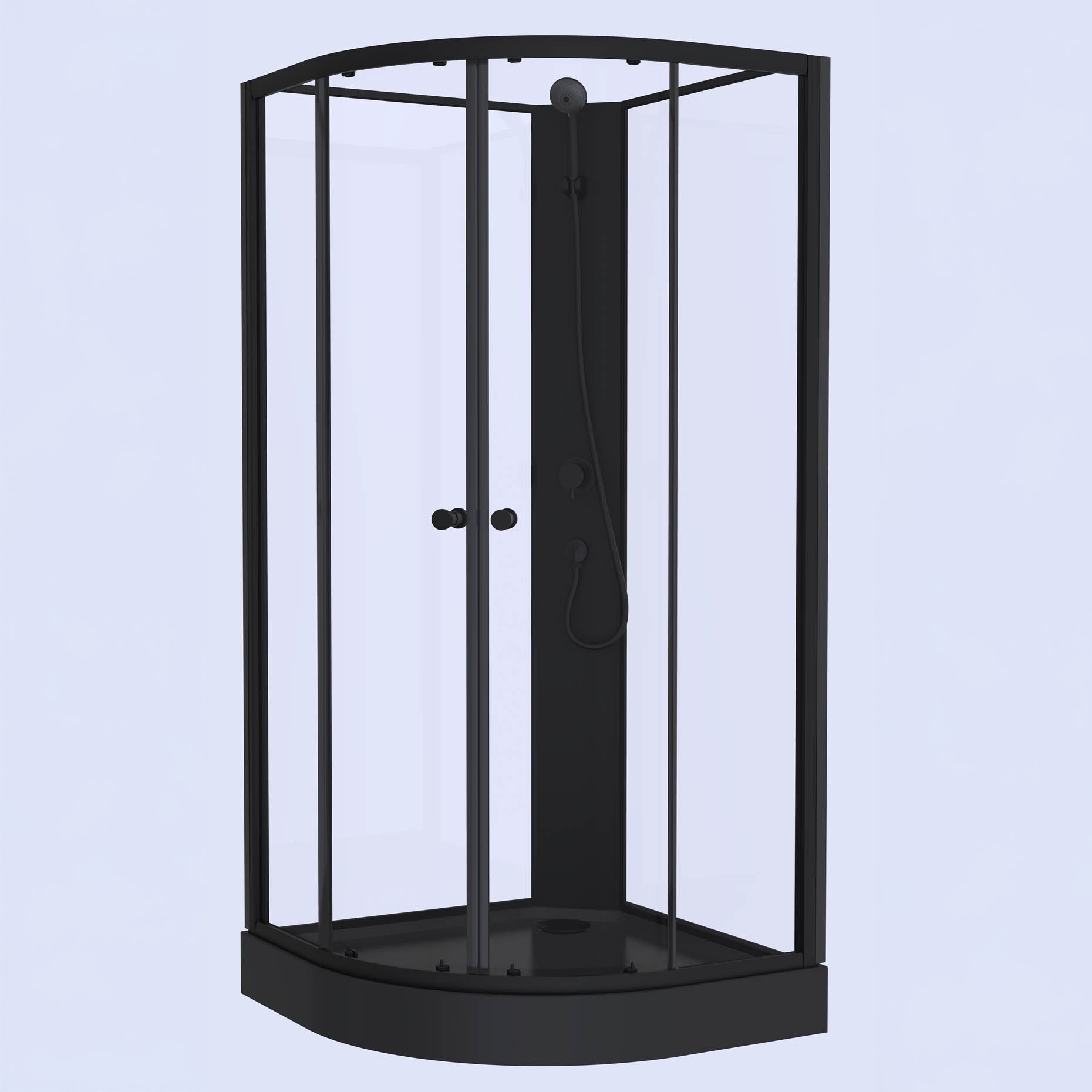 Austin, Duschkabinset - Code, Klar/Svart - 90 cm - Duschkabinset - Kod - BATH DELUXE - BASIC - 20-090-14-02-02 - BATHDELUXE SWEDEN