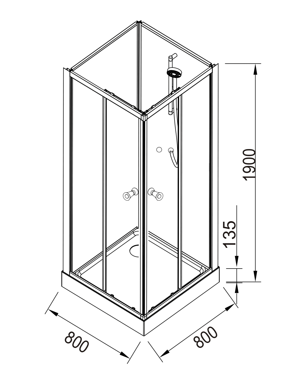 Gilleleje, Duschkabinset - Code, Svart Glas - 70 cm - Duschkabinset - Kod - BATH DELUXE - EXCLUSIVE - 20-709-01-52-00 - BATHDELUXE SWEDEN