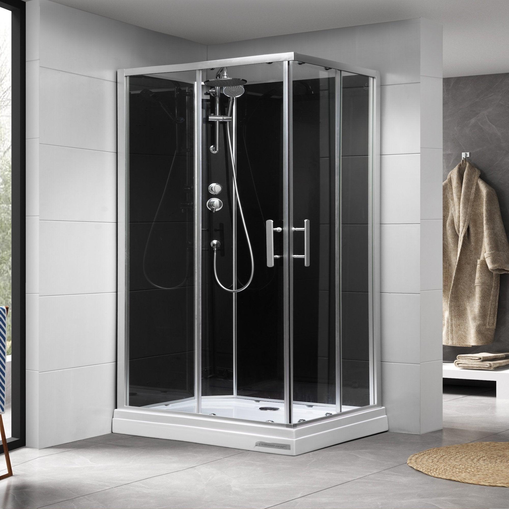 Gilleleje, Duschkabinset - Code, Svart Glas - 80 cm - Duschkabinset - Kod - BATH DELUXE - EXCLUSIVE - 20-808-01-52-00 - BATHDELUXE SWEDEN