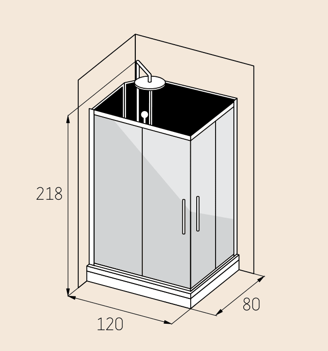 Gilleleje, Duschkabinset - Code, Svart Glas - 90 cm - Duschkabinset - Kod - BATH DELUXE - EXCLUSIVE - 20-909-01-52-00 - BATHDELUXE SWEDEN