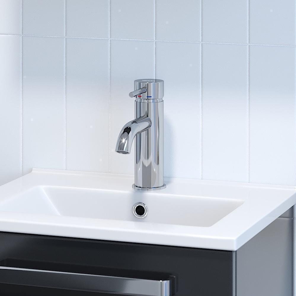Tvättställsblandare rund 15,7 cm - krom - Dragør - Tvättställsblandare - BATH DELUXE - EXCLUSIVE - 28-005-01-60-04 - BATHDELUXE SWEDEN