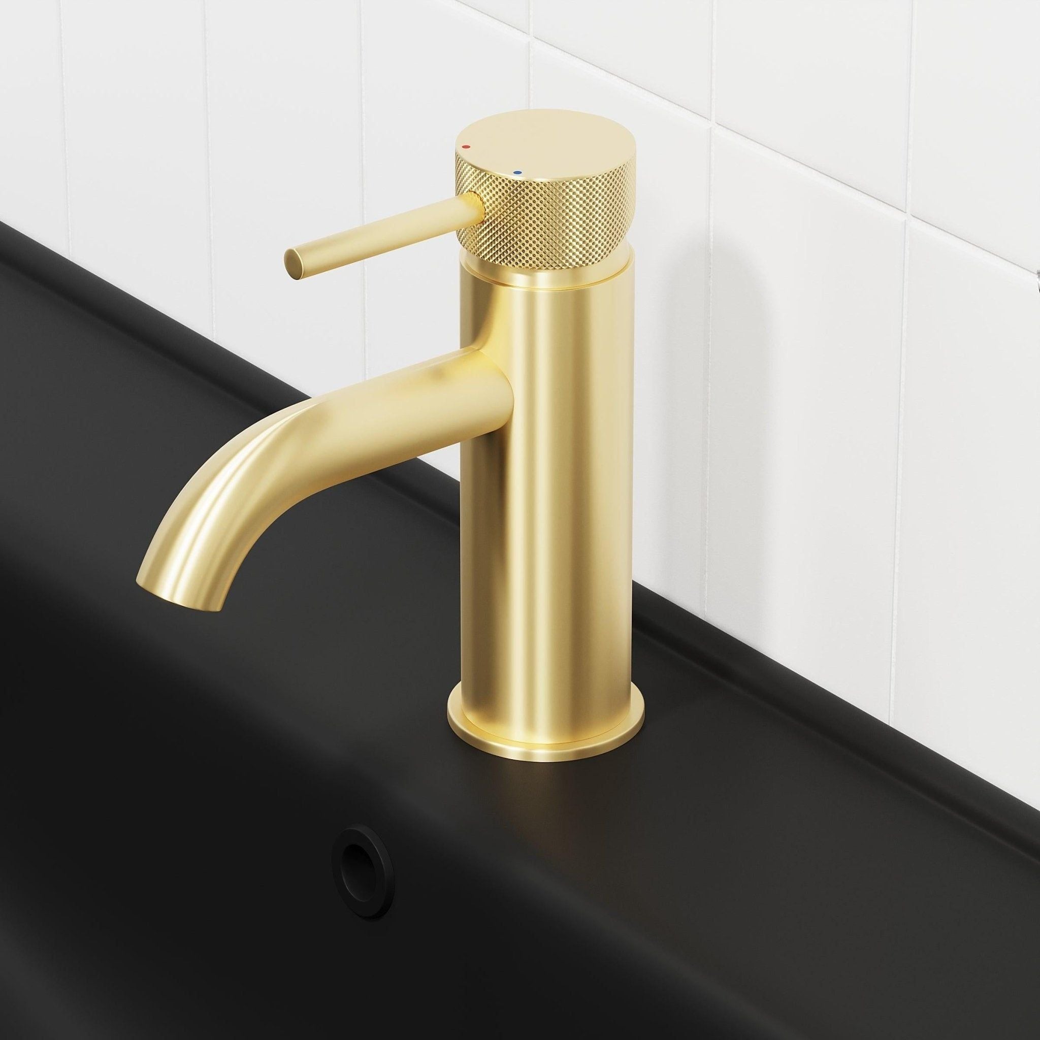 Tvättställsblandare rund 15,7 cm - mattsvart - Anholt - Tvättställsblandare - BATH DELUXE - EXCLUSIVE - 28-005-03-02-00 - BATHDELUXE SWEDEN